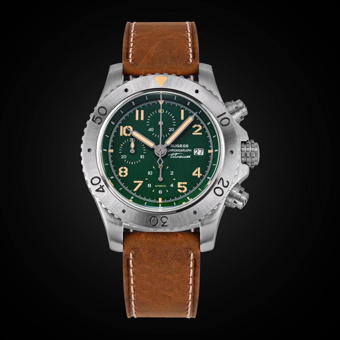 Sugess S464 Titanium Chronograph Green Dial