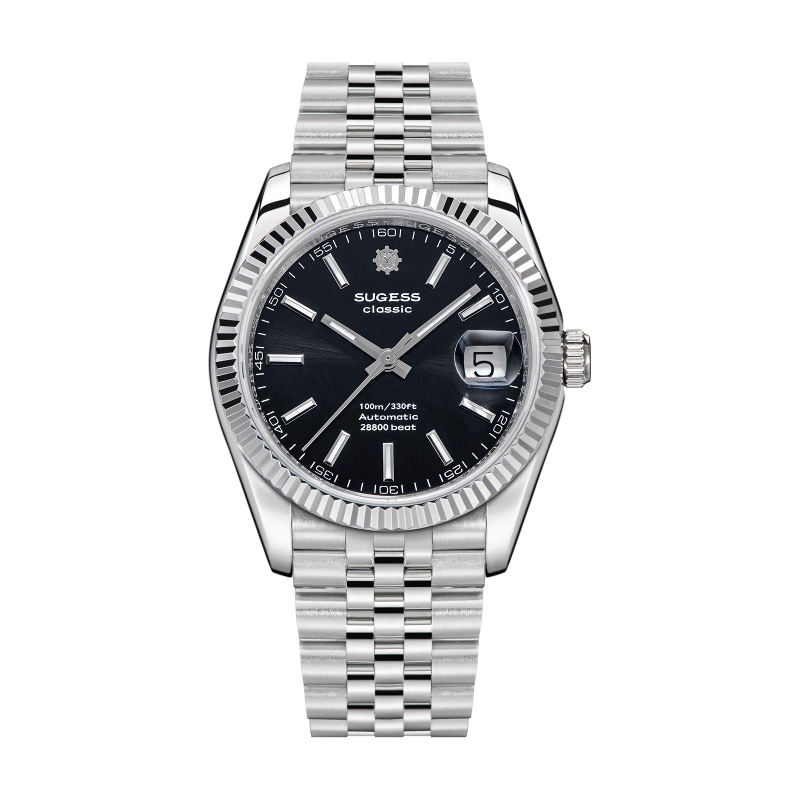 Automatic Classic S447 36mm Black Dial Fluted Bezel Jubilee Bracelet ST2130