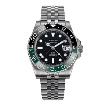 Sugess S420 Green & Black Bezel GMT Jubilee Bracelet (Micro-Adjust Clasp)