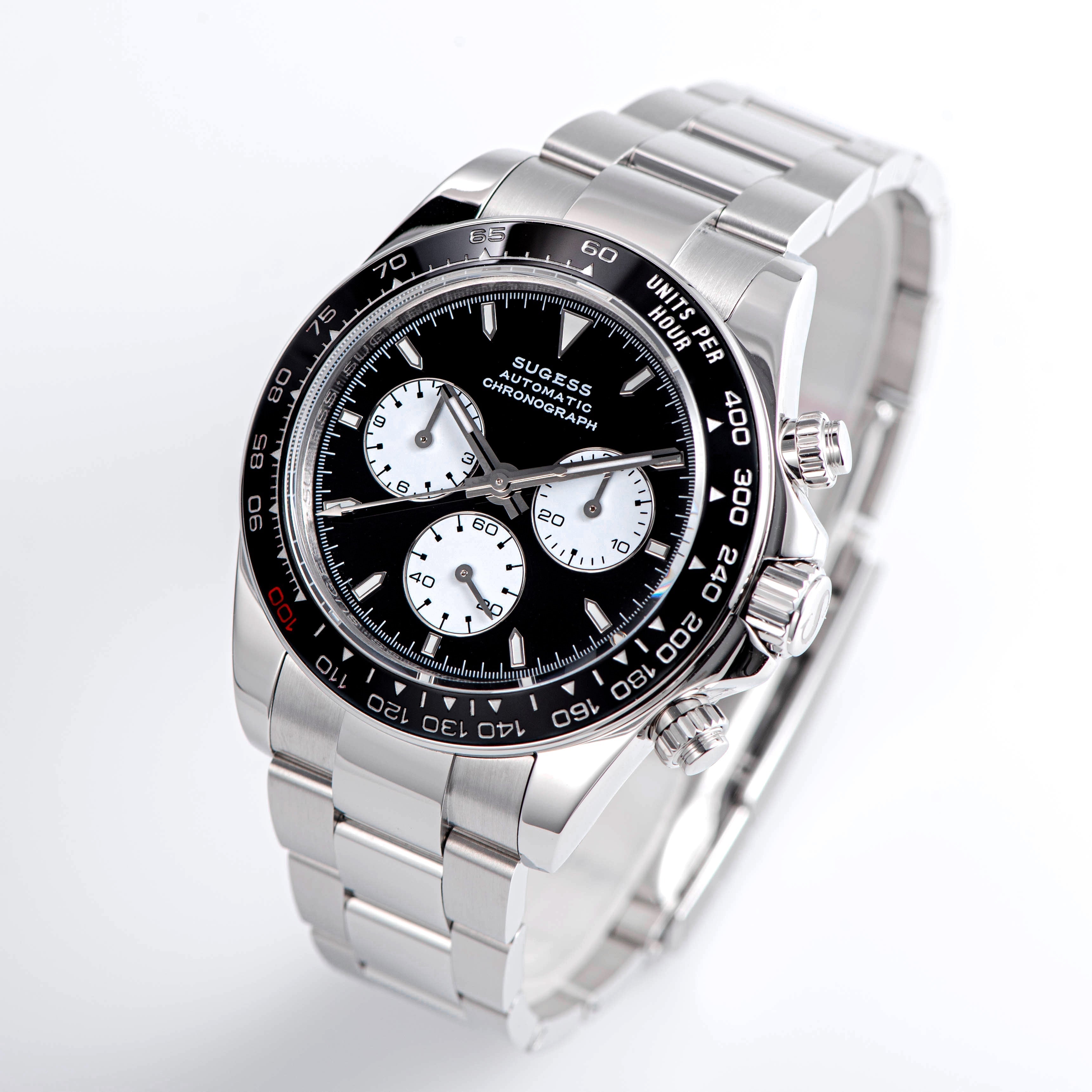 Automatic Chronograph S418-2.004 Black Dial Stainless Steel Bezel Prof