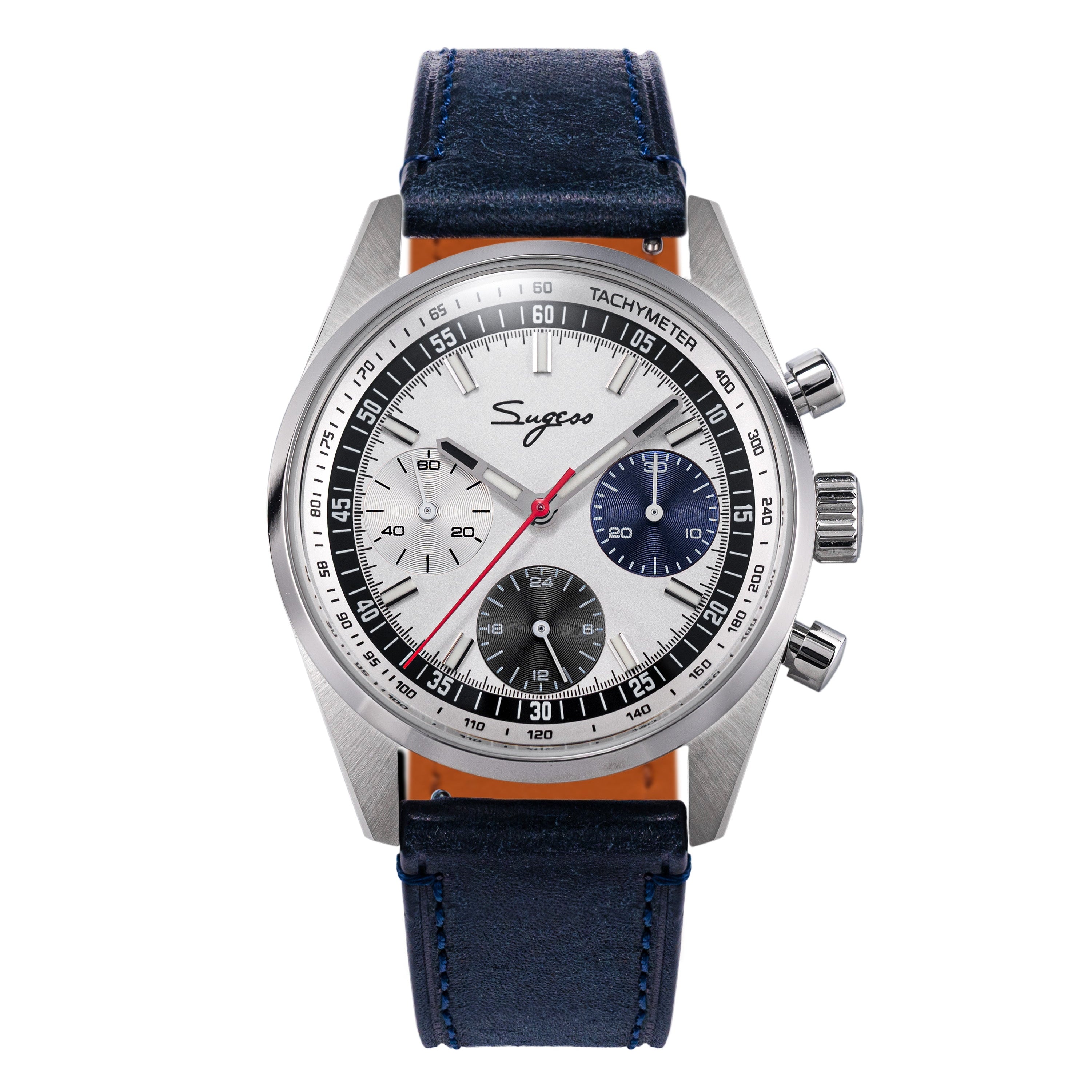 Sugess S465 Chronograph Stainless Steel Special Dial Silver Hand Blue