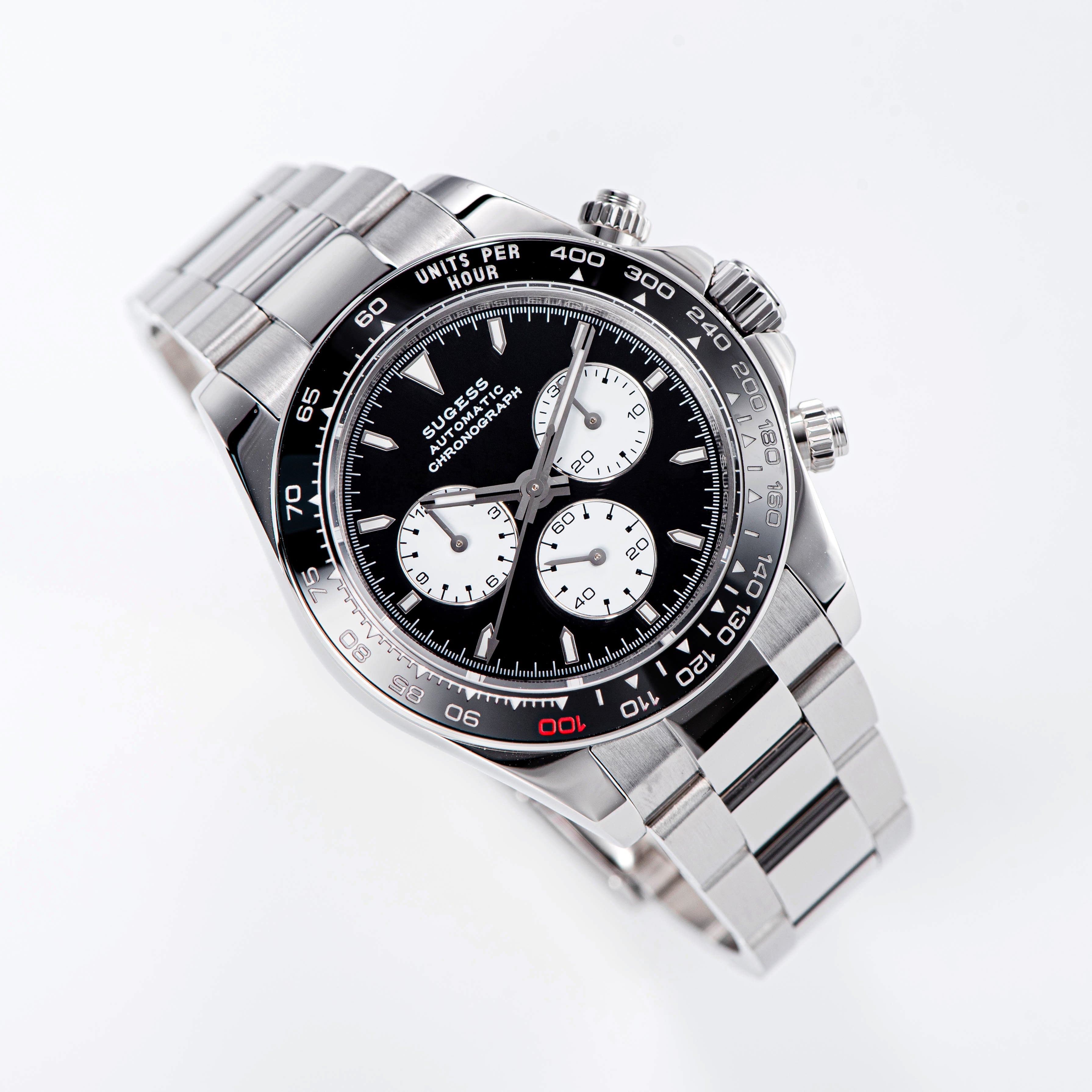 メル46302です Automatic Chronograph S418-2.003 Panda Dial Ceramic Bezel Professional