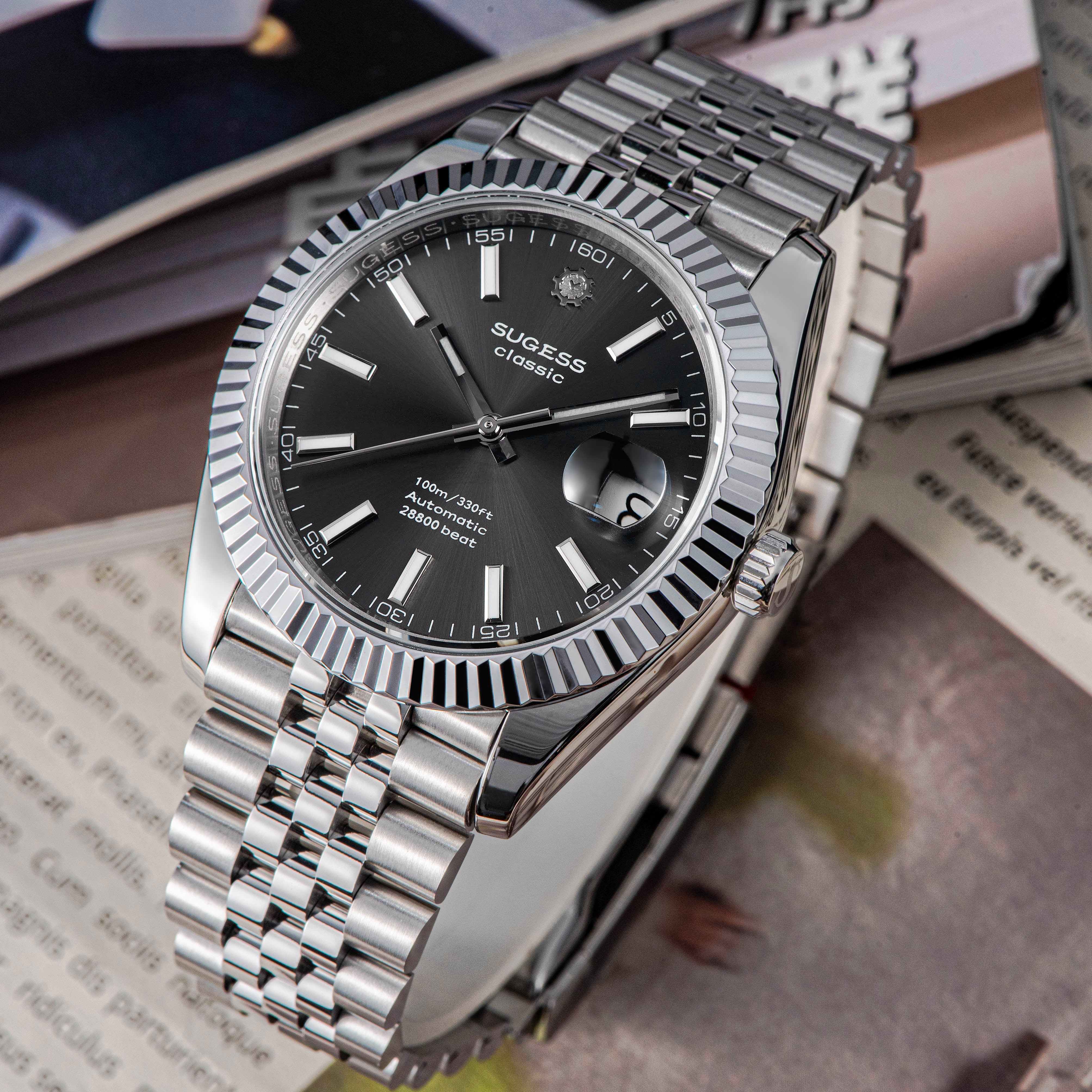 【在庫あり】 Automatic Jubilee Bezel Fluted Dial Grey S448 Classic ニット/セーター