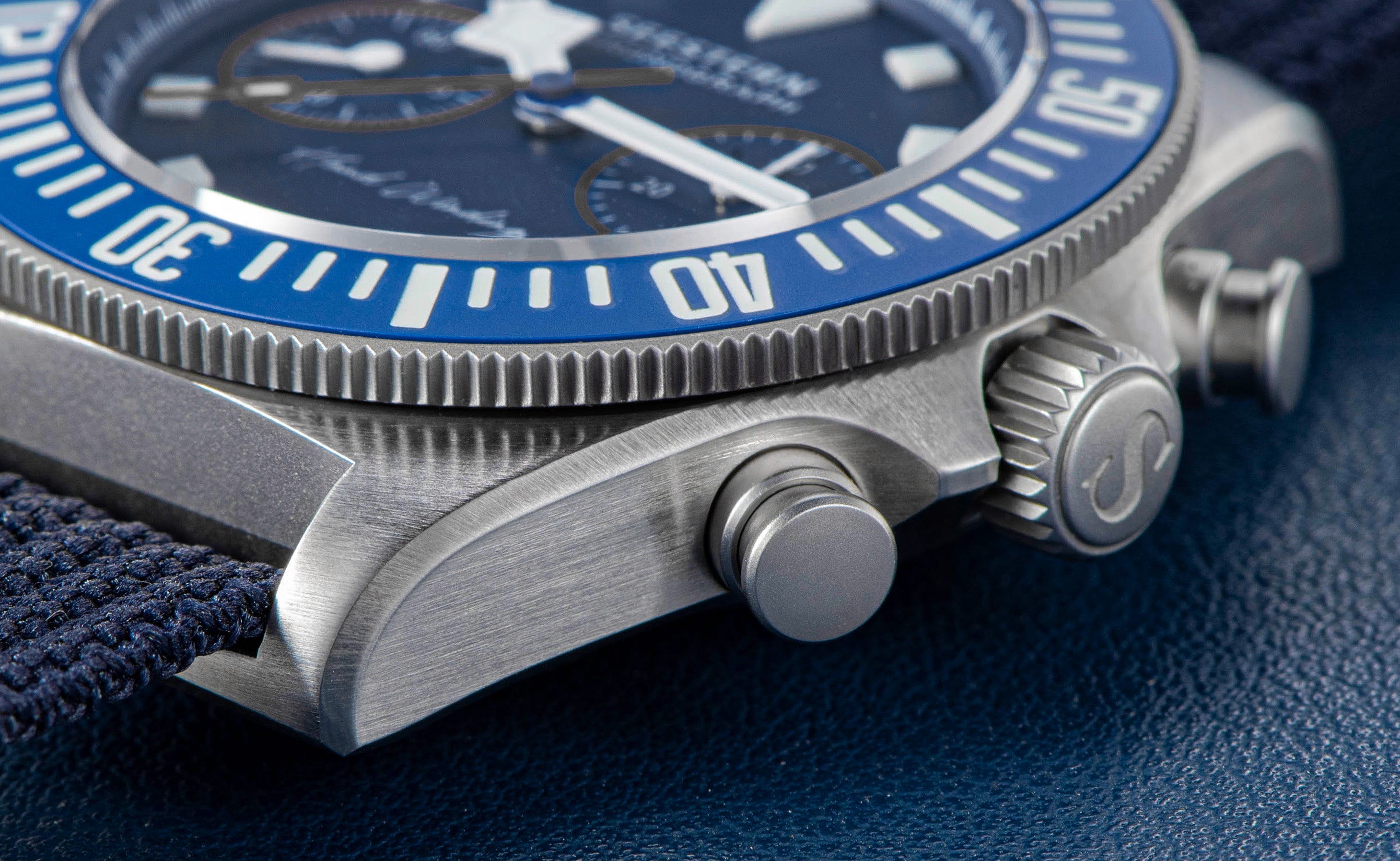 Seestern Chrono S445 445 Chronograph Blue Dial ST19 Movement Blue