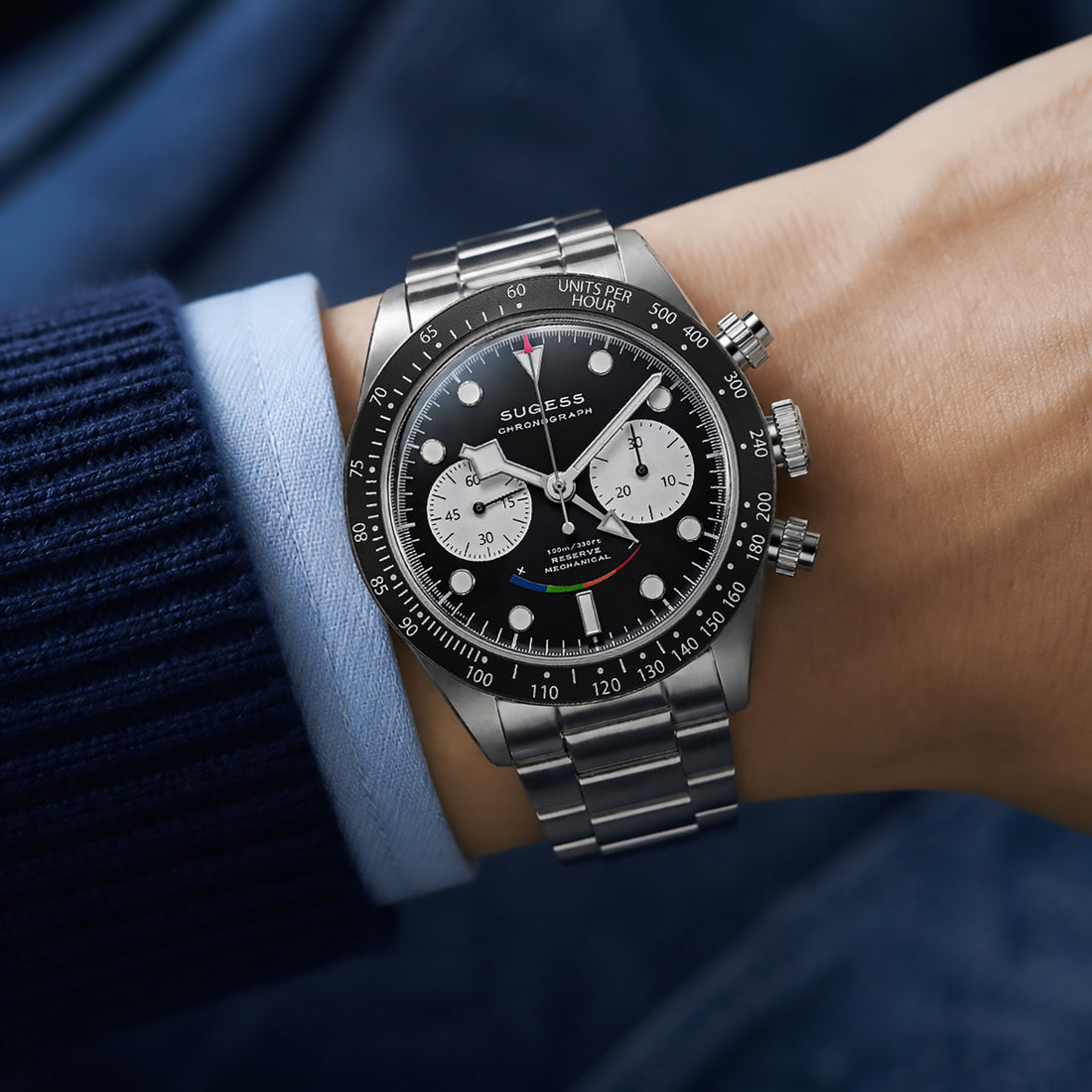 Chrono Heritage S475 Chronograph Power Reserve Smile Black Panda Dial