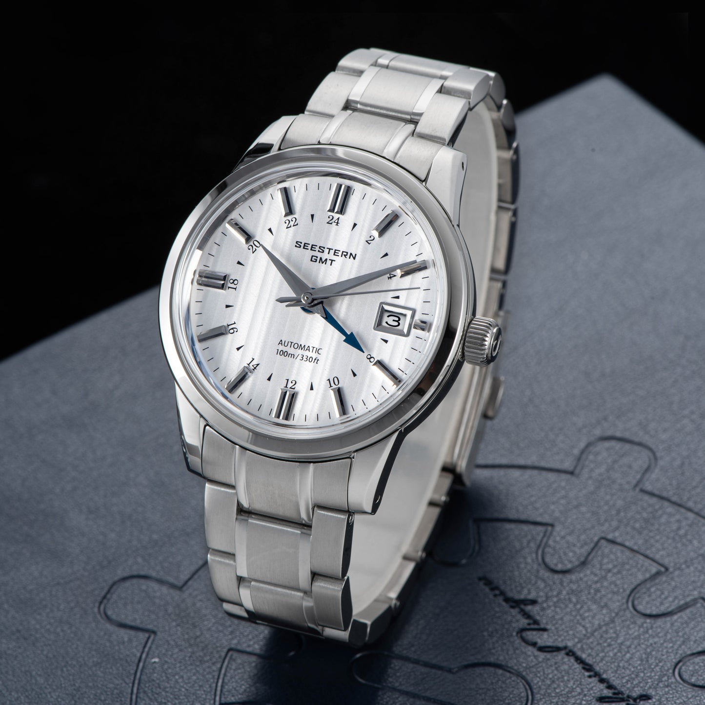 Seestern S446 GMT Watch White Dial (Seiko NH34 GMT movement)