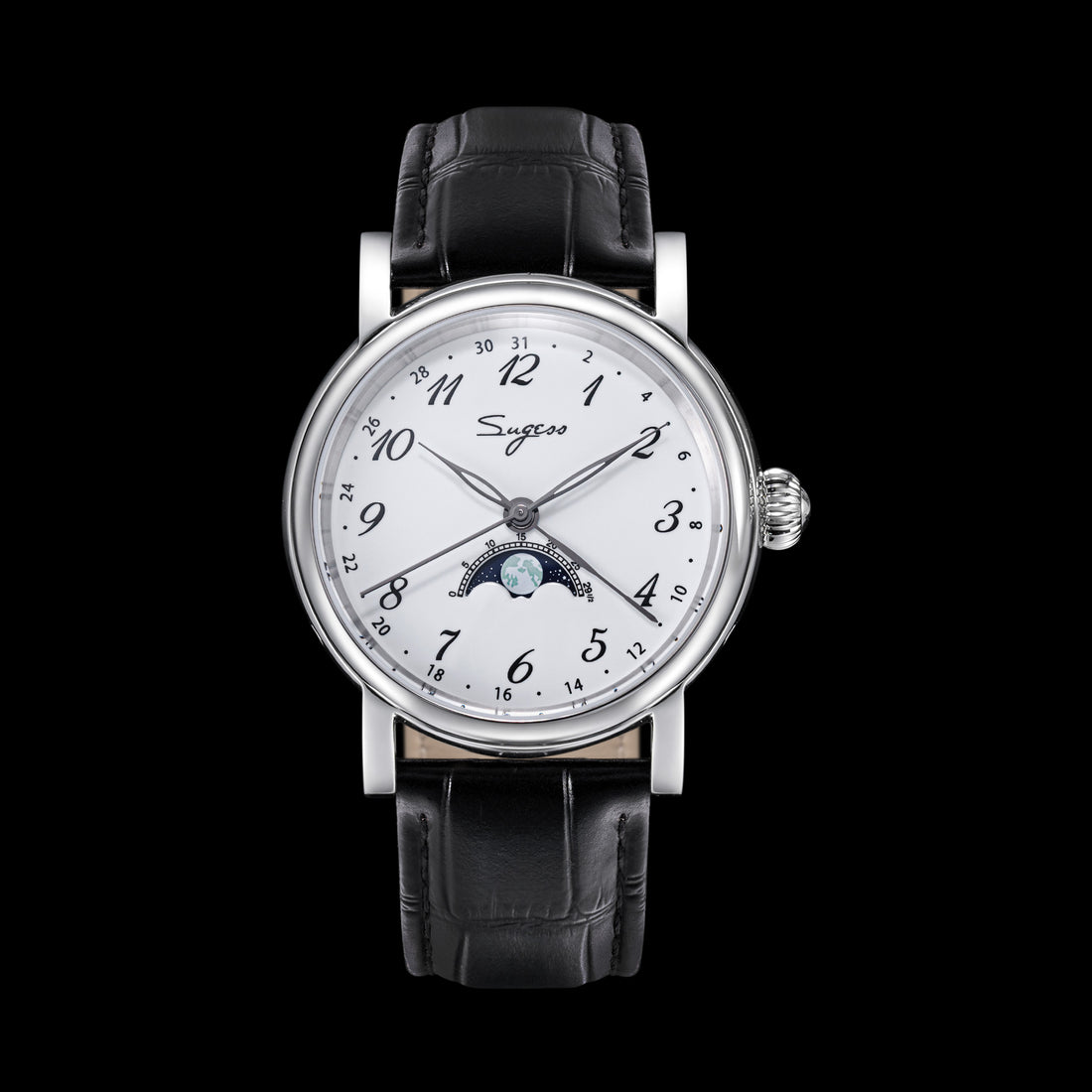 MoonPhase Master S395-2 Moon Phase Automatic Enamel Dial Stainless Steel