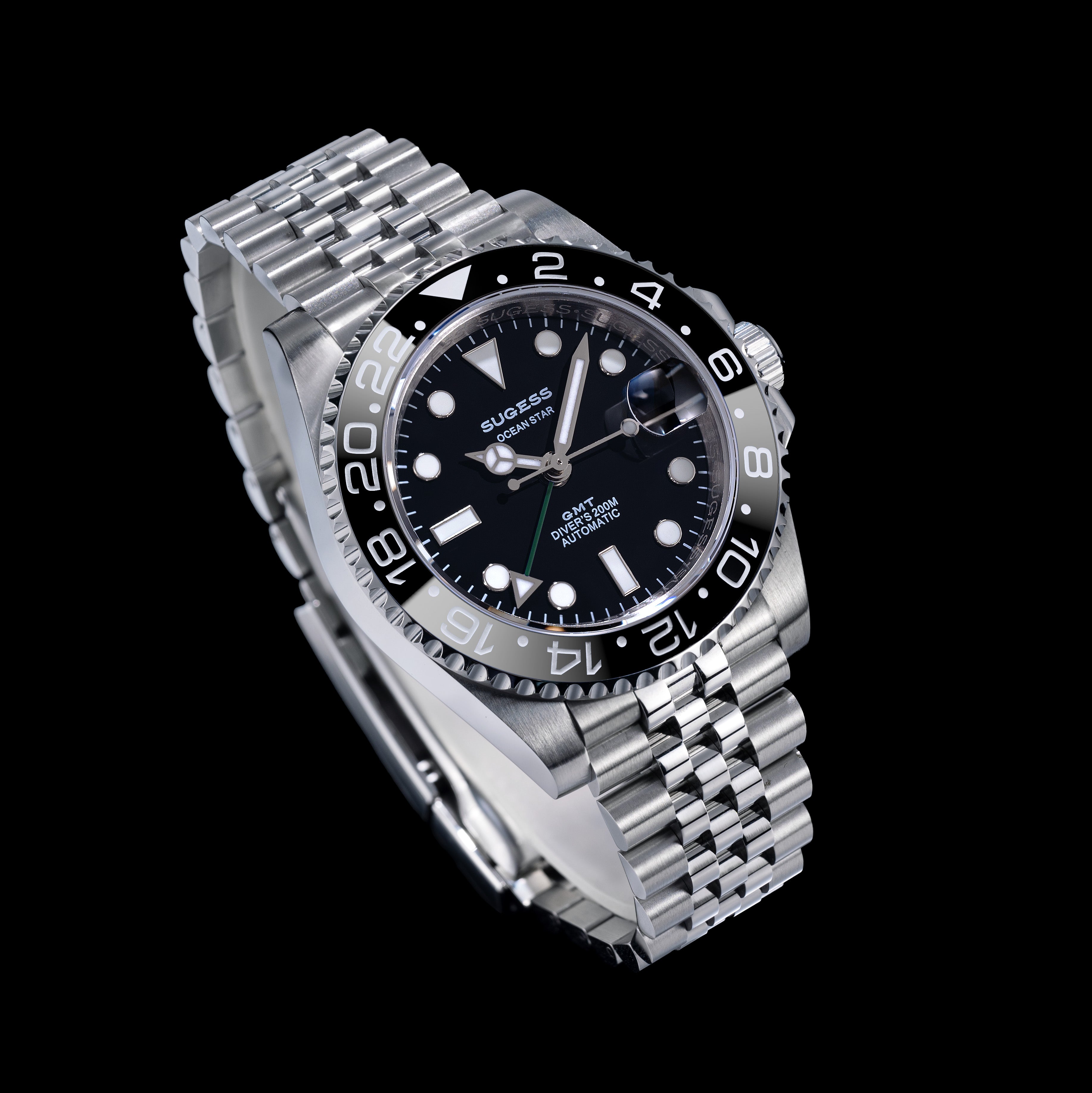 Sugess GMT Diver's Stainless Steel Ceramic Bezel High Beat