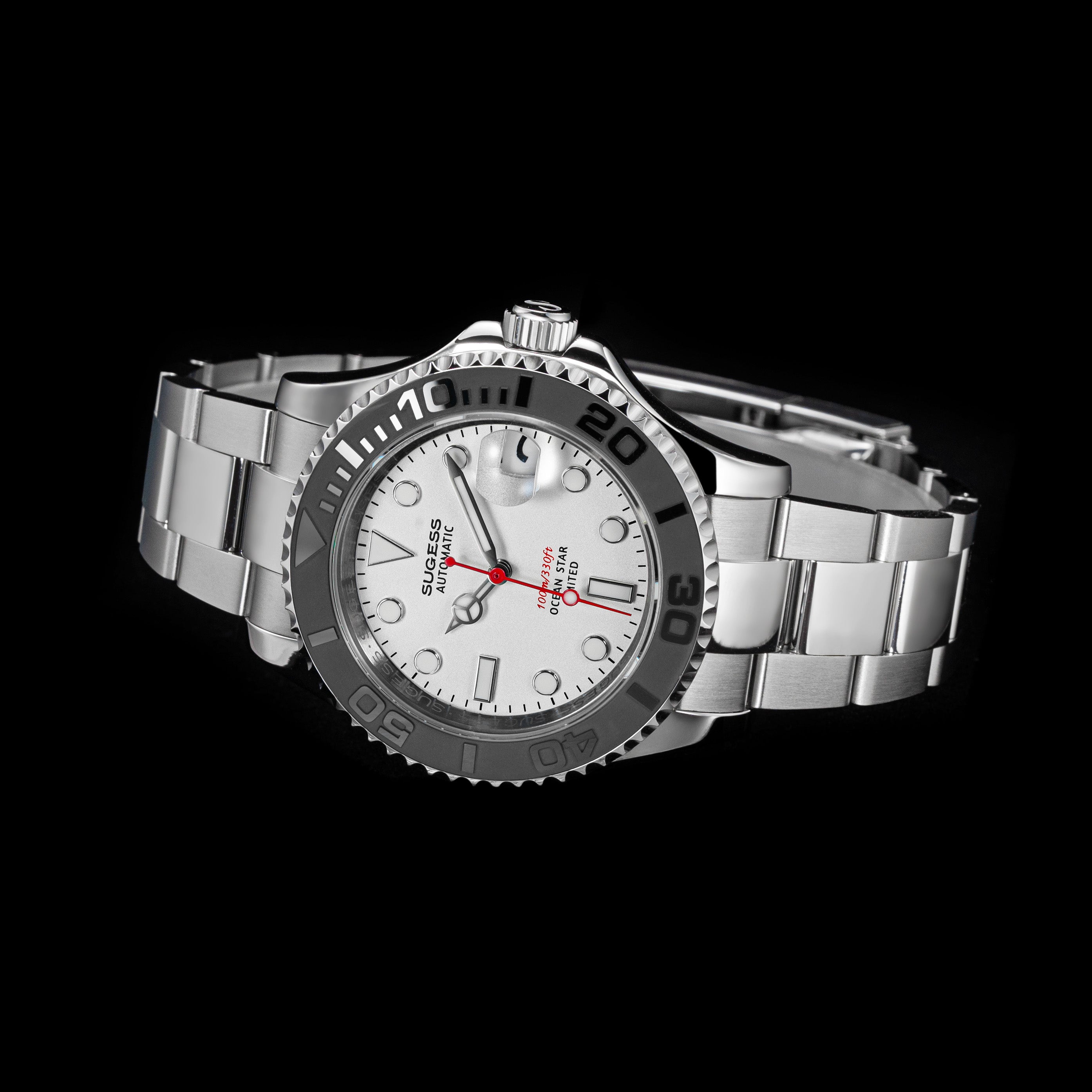 Ocean Star S450 YM Diver Watch NH35 Ceramic Bezel White Dial Limited E
