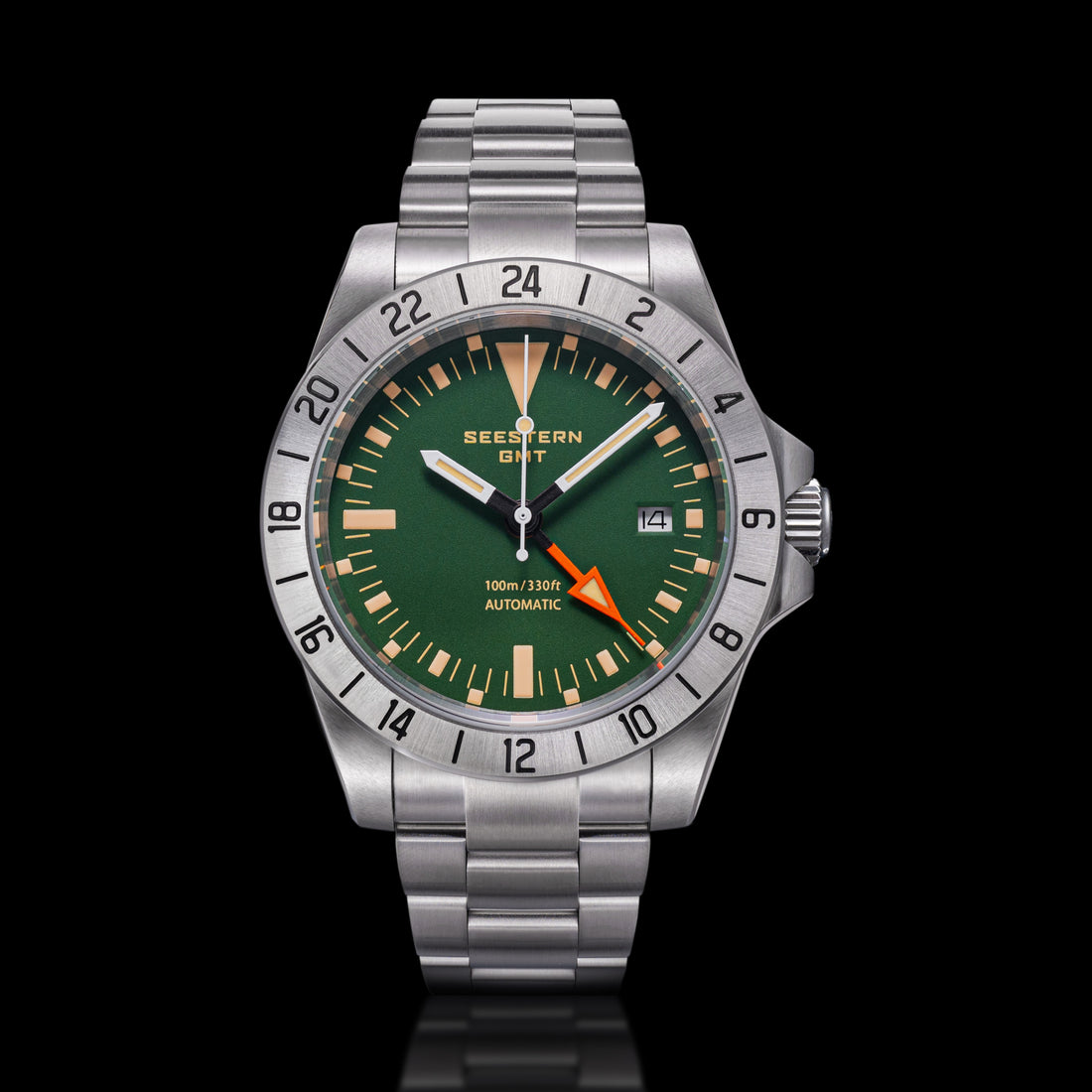 Seestern Heritage S436-2 BB Green Dial GMT Automatic