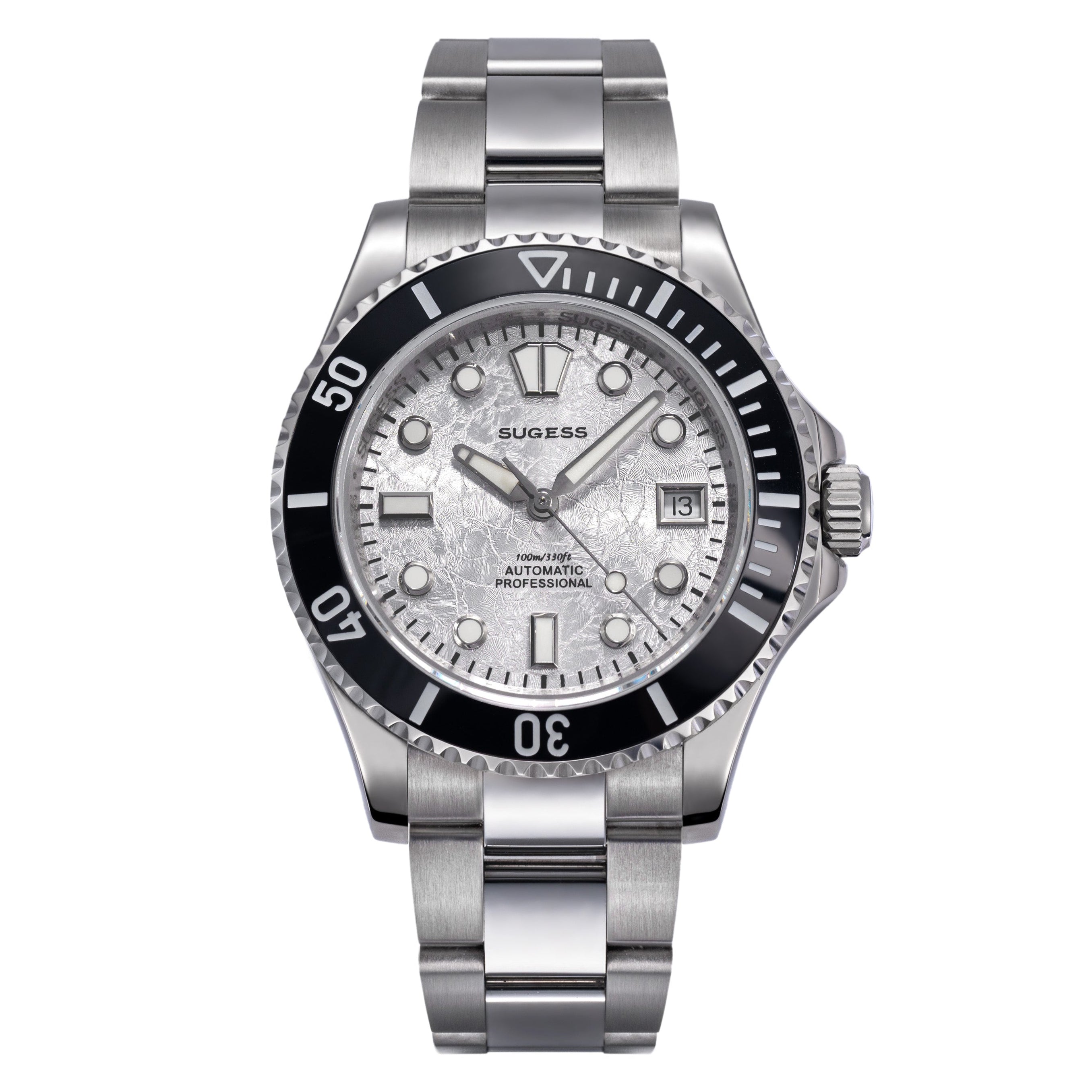 Sugess S476 White Glacier Crackle Dial Automatic