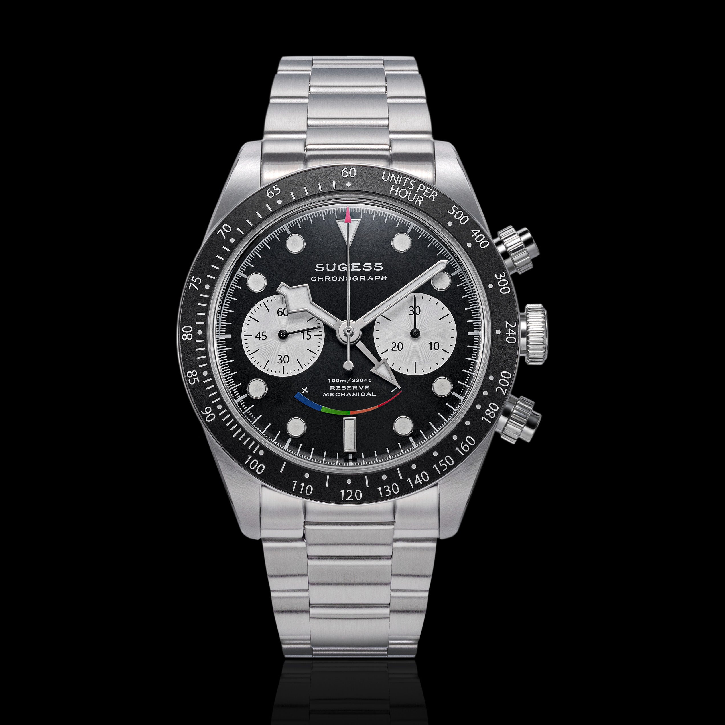 Chrono Heritage S475 Chronograph Power Reserve Smile Black Panda Dial