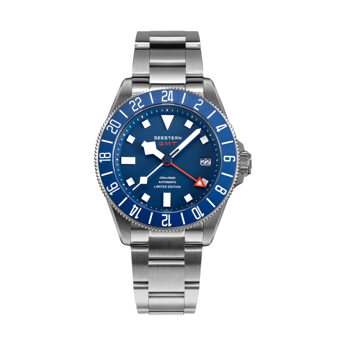 Seestern S462 Titanium Professional GMT Diver Blue Dial Blue Bezel Limited Edition