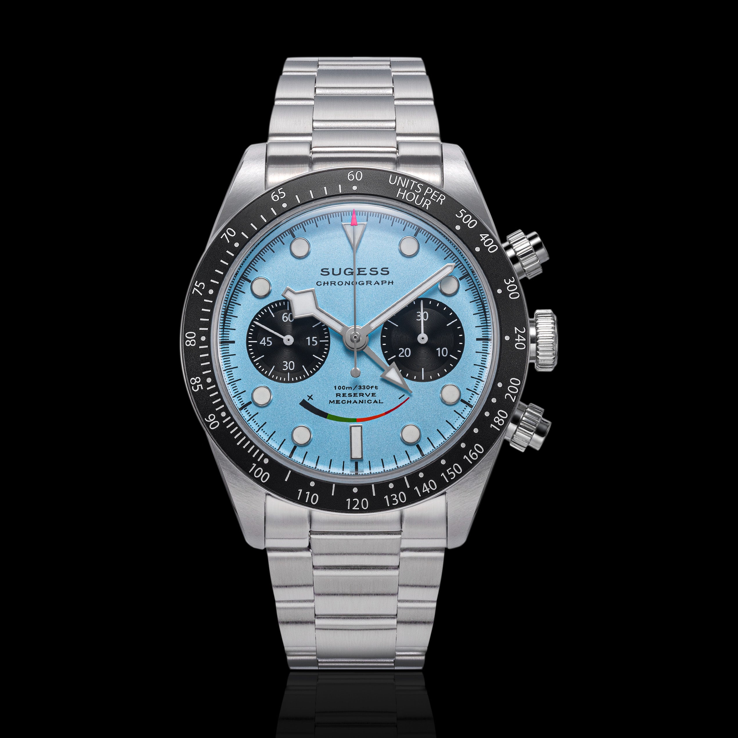 Chrono Heritage S475 Chronograph Power Reserve Smile Light Blue Panda