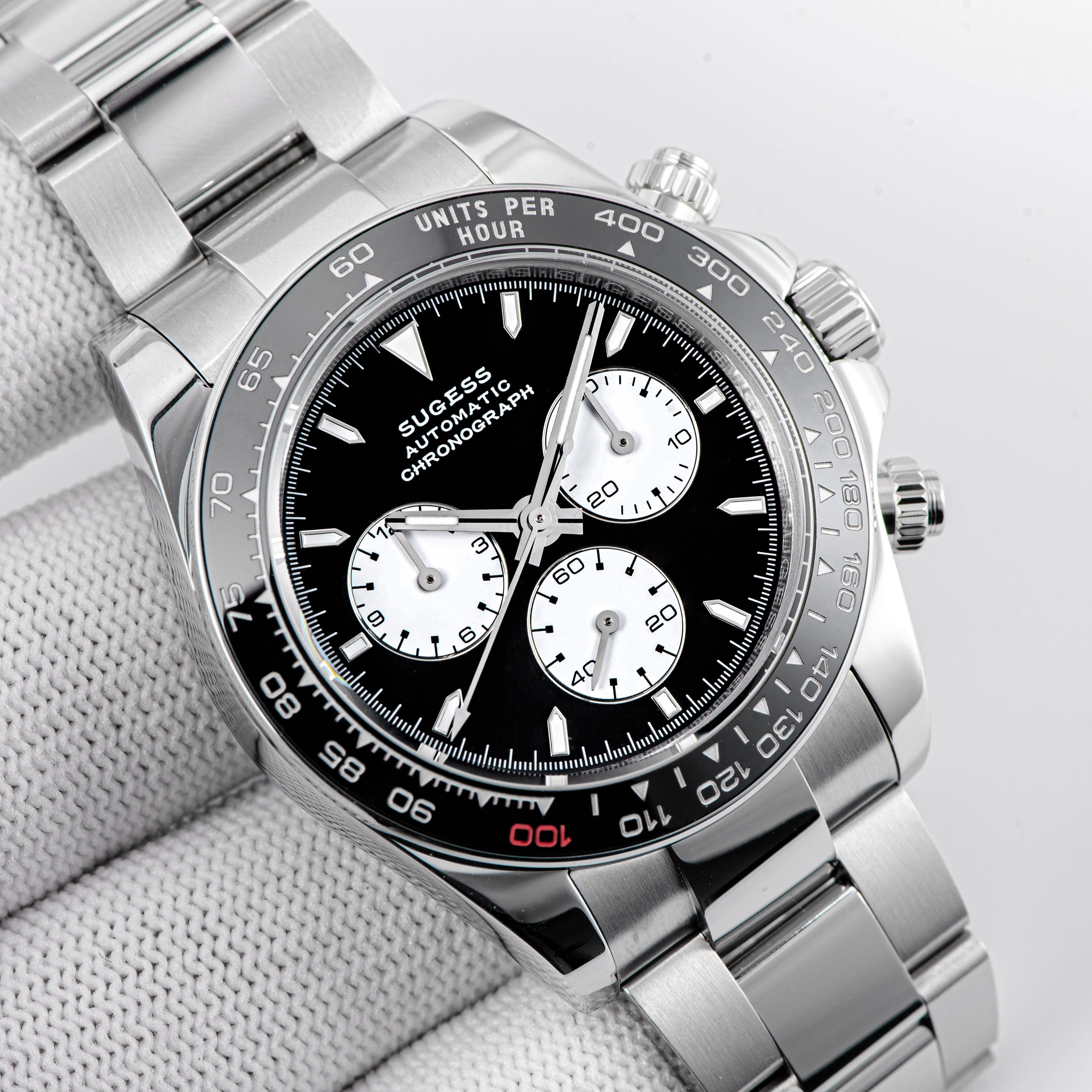 Automatic Chronograph 418-2 Panda Dial Ceramic Bezel Professional 