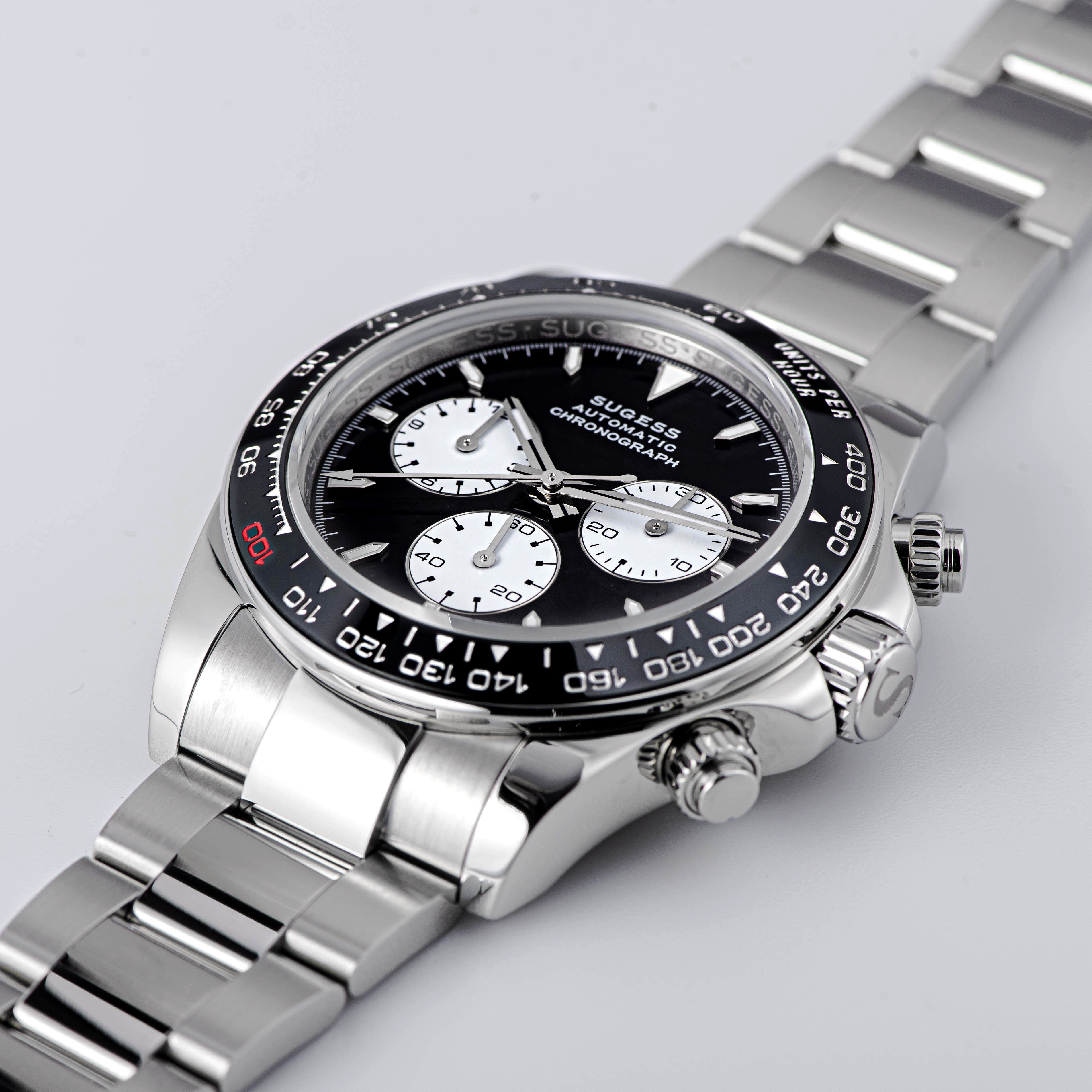 Automatic Chronograph S418-2.001 White Dial Stainless Steel Bezel Prof