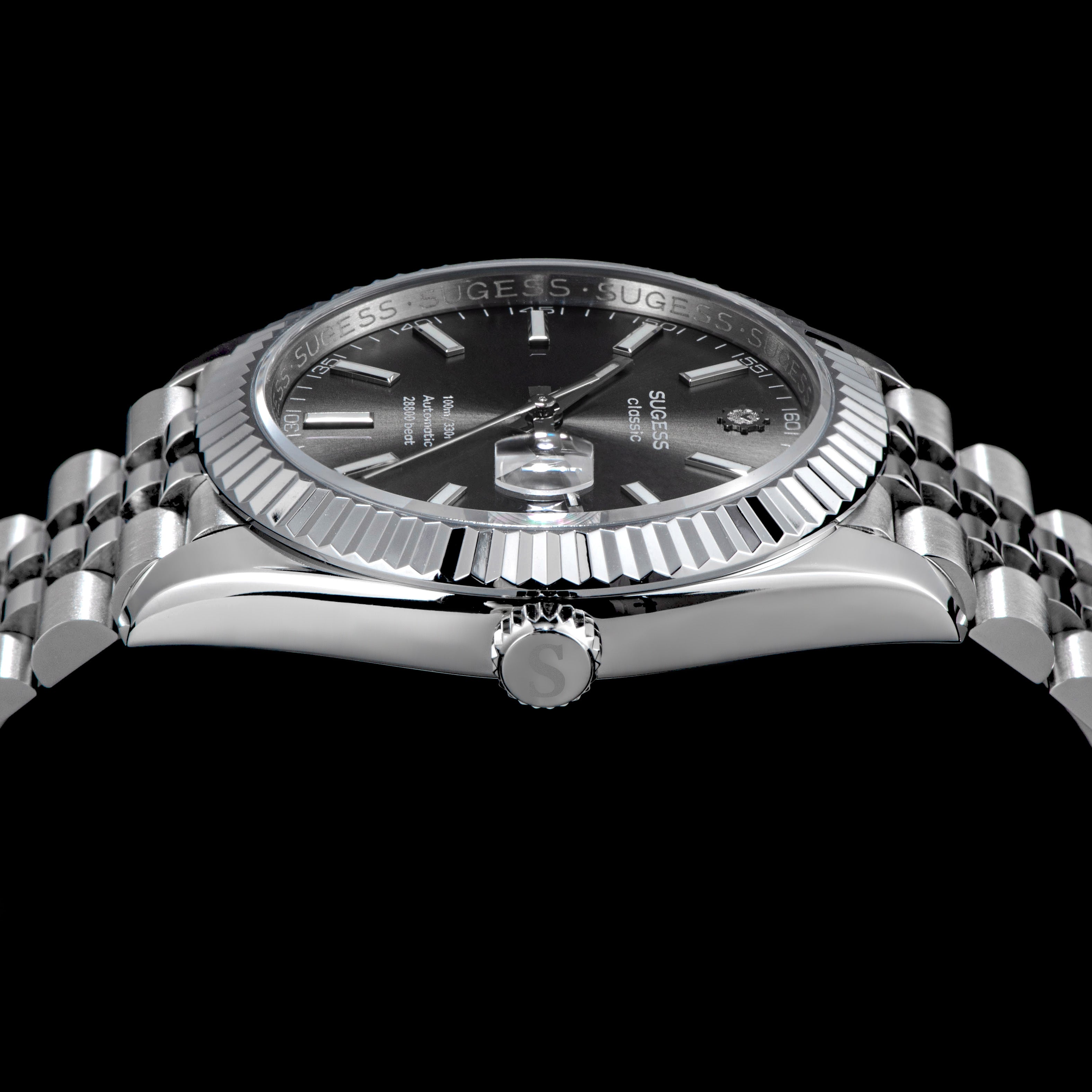 Automatic Classic S448 Grey Dial Fluted Bezel Jubilee