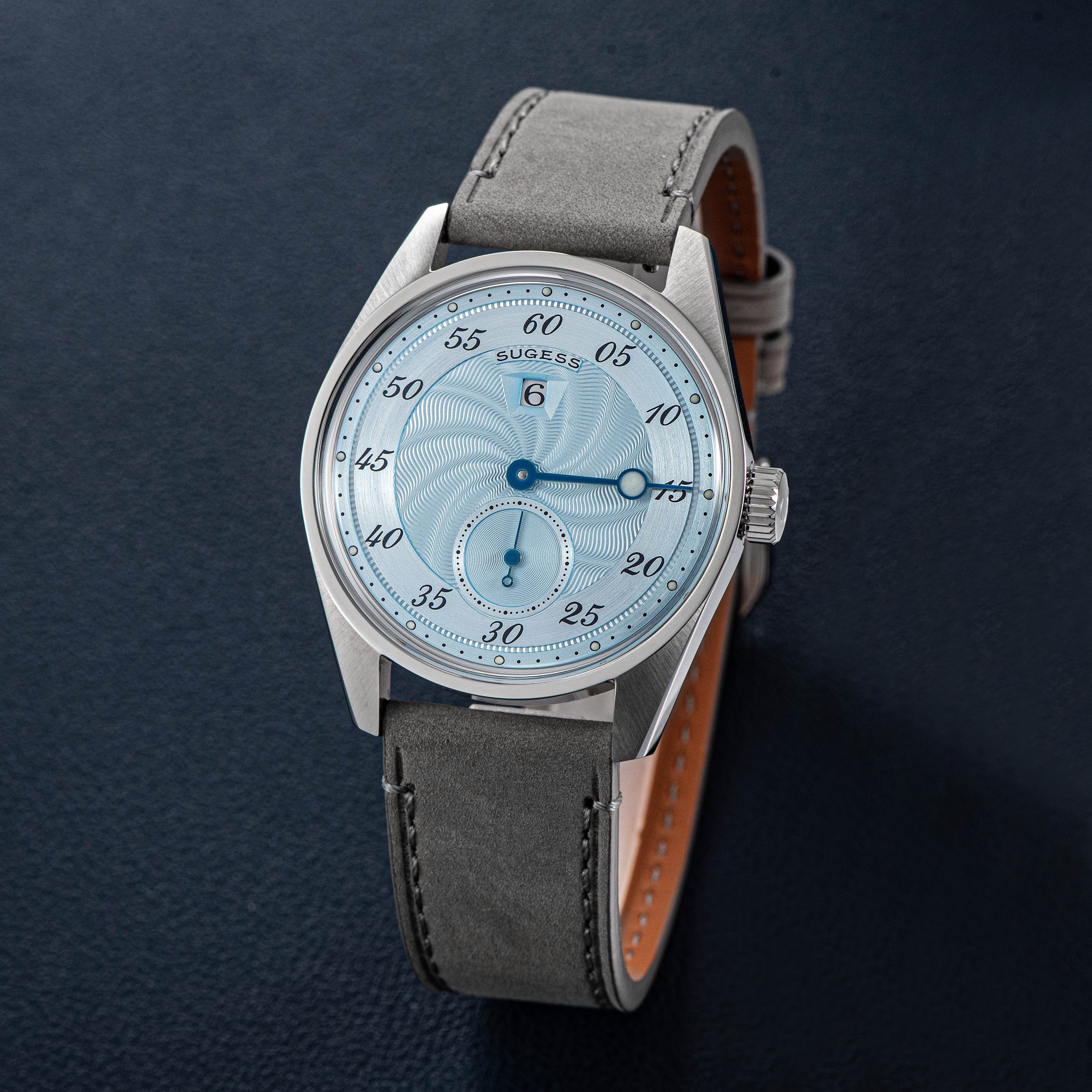 Automatic S451-1 Light Blue Dial Jumping Hour One Pointer Stainless St