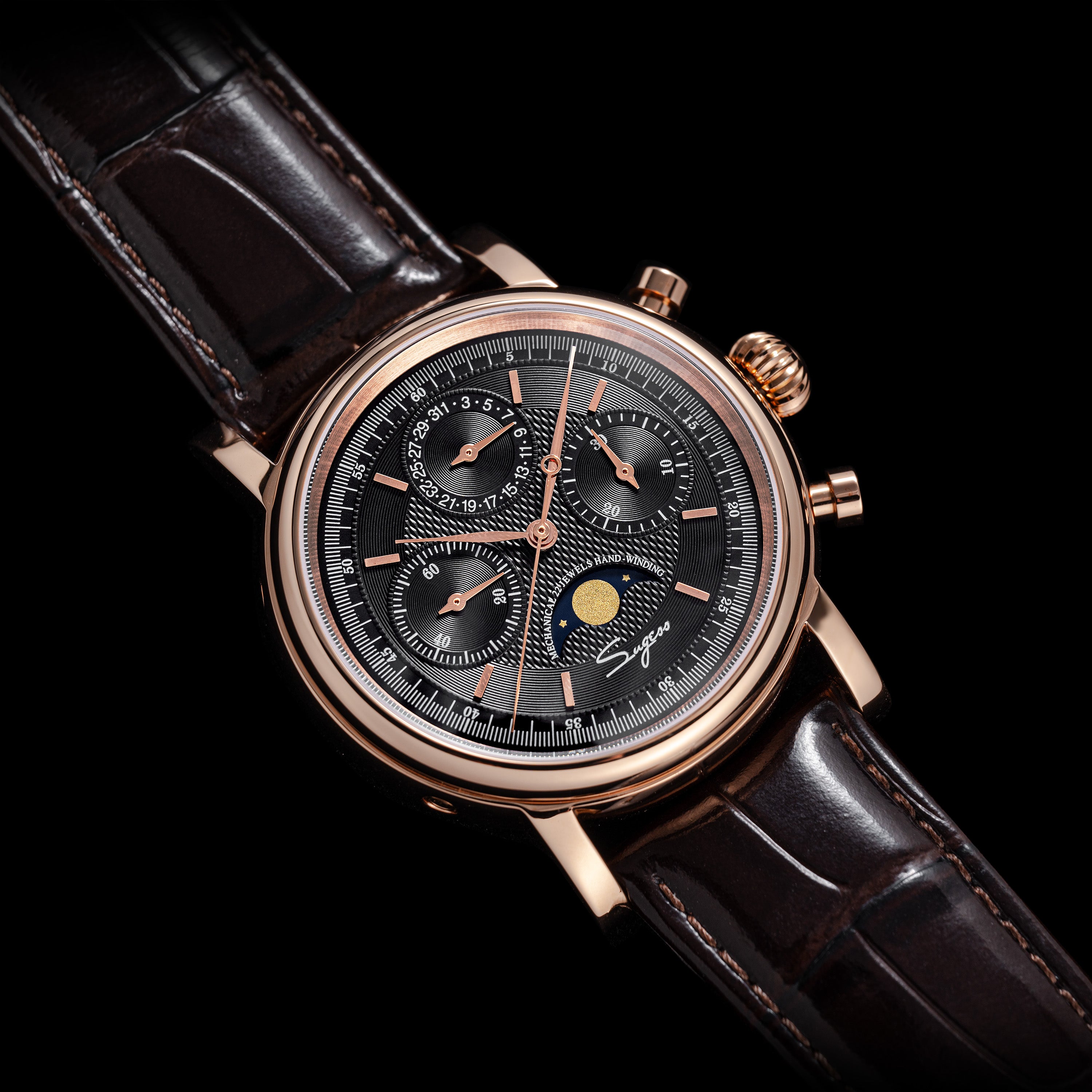 Sugess Moonphase Seagull ST1908 Movement Watch SU1908SW