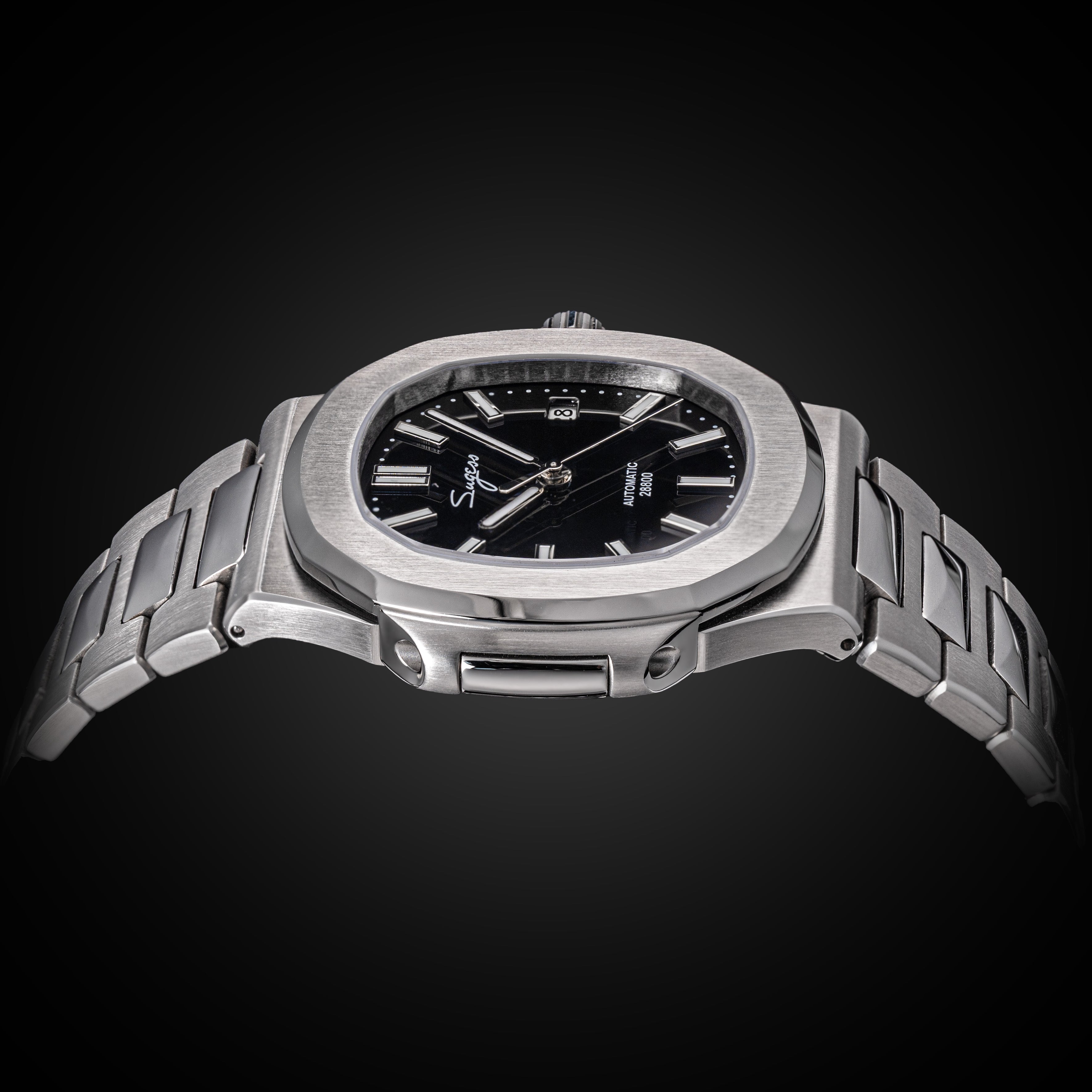 Heritage S466 PP Octagonal Day Display Black Dial Stainless-Steel Auto