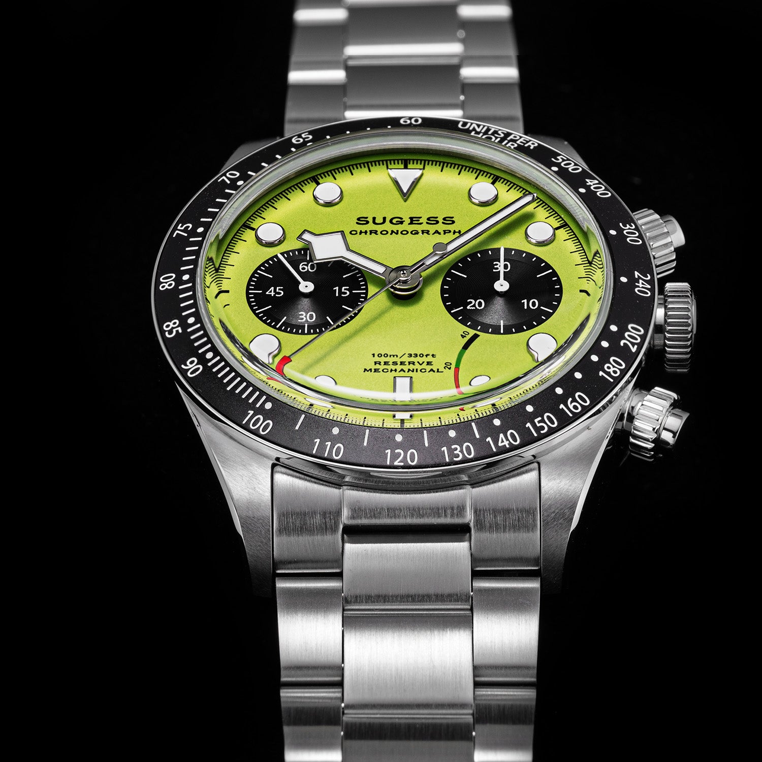 Chrono Heritage S457 Chronograph Power Reserve Green Panda Dial
