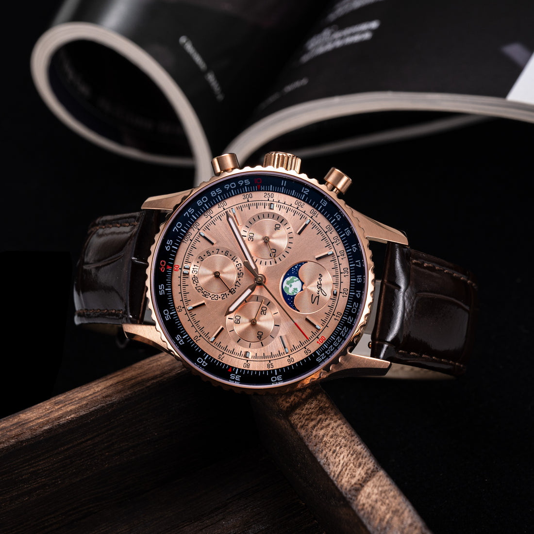 MoonPhase Chrono Master S468 Rose Gold Case Rose Gold Dial