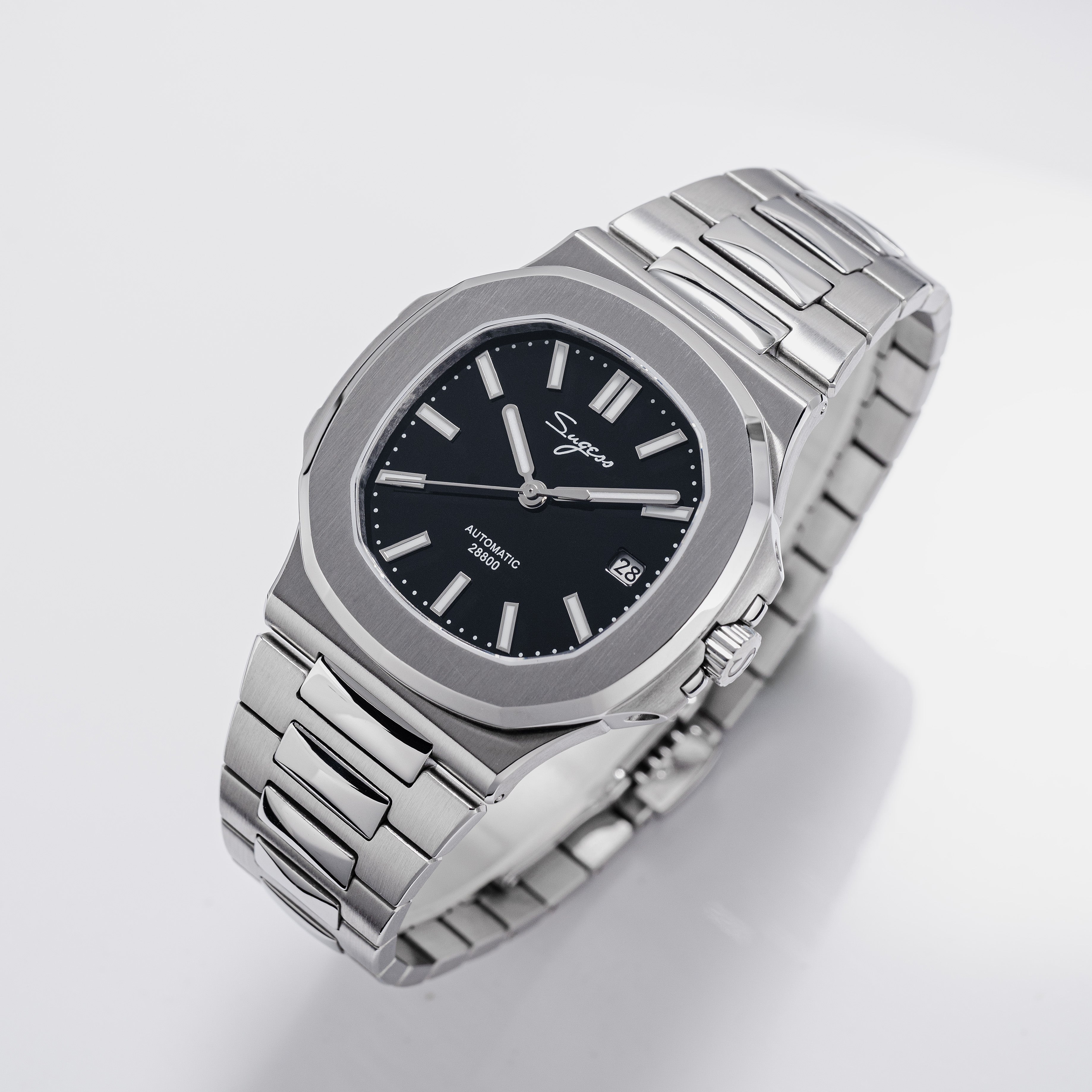 Heritage S466 PP Octagonal Day Display Black Dial Stainless-Steel Auto