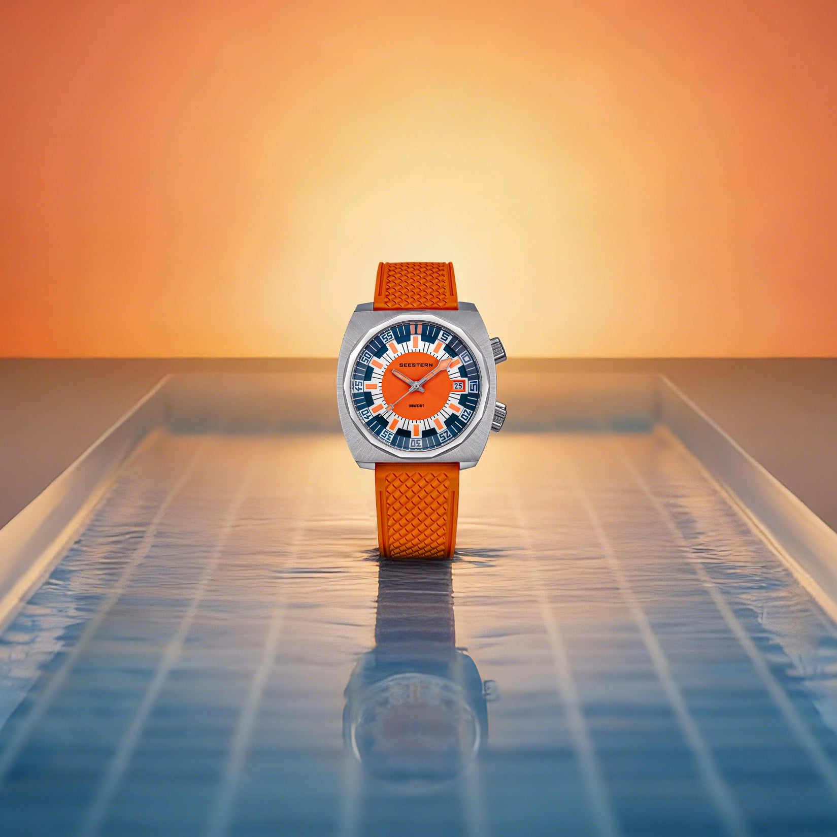 Seestern S471 Internal Rotating Bezel Orange Dial Automatic