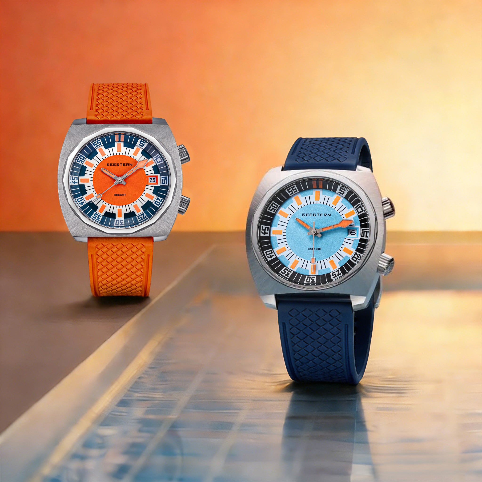 Seestern S471 Internal Rotating Bezel Orange Dial Automatic
