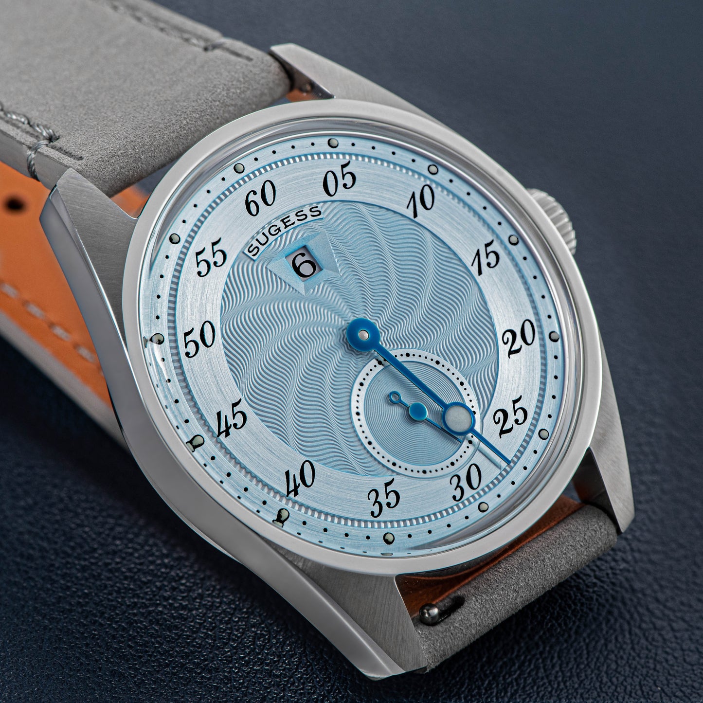 Automatic S451-1 Light Blue Dial Jumping Hour One Pointer Stainless Steel