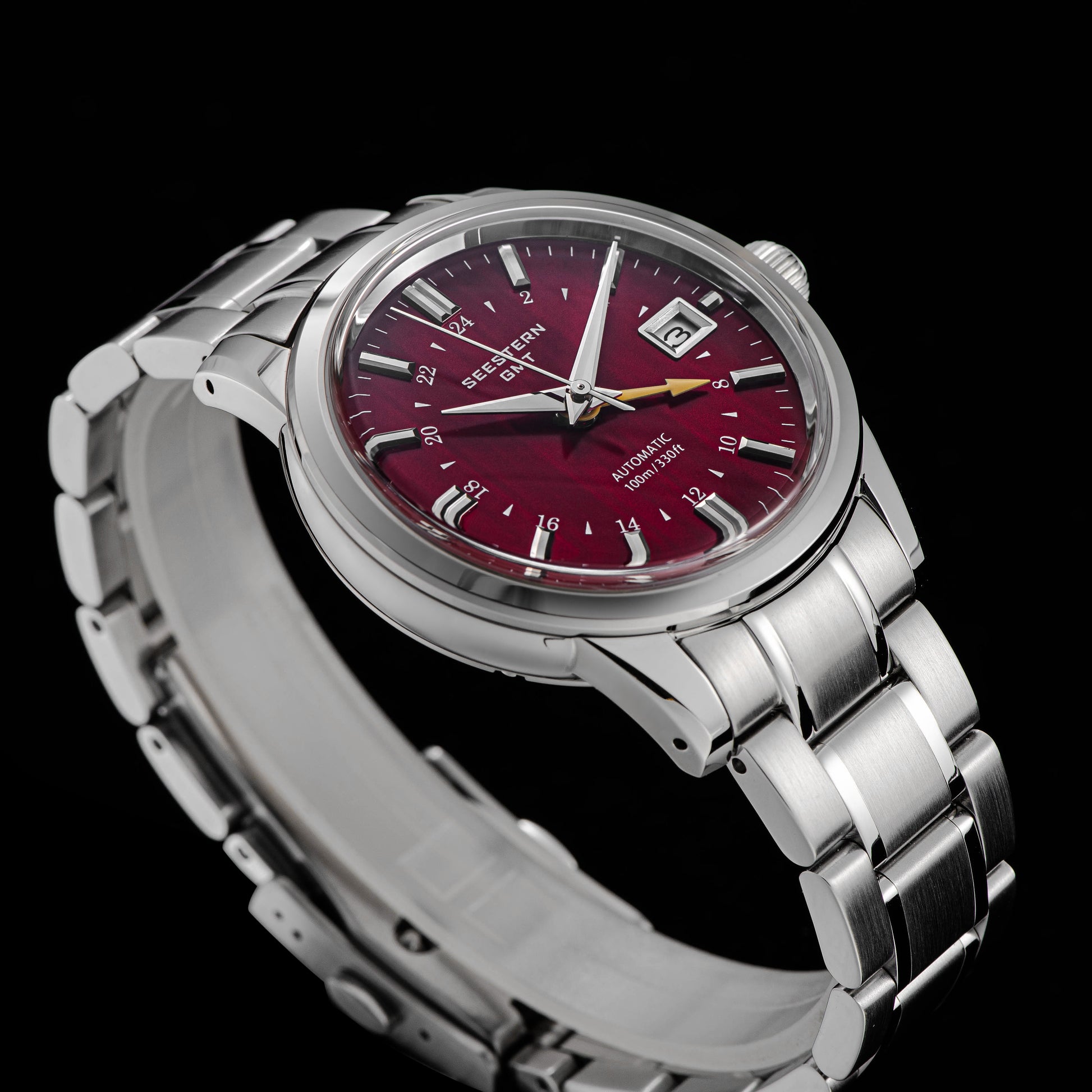 Seestern S446 GMT Automatico Acciaio Bianco Blu Datario Zaffiro Orologio Uomo Seestern S446 GMT Automatico Acciaio Bianco Blu Datario Zaffiro Orologio Uomo