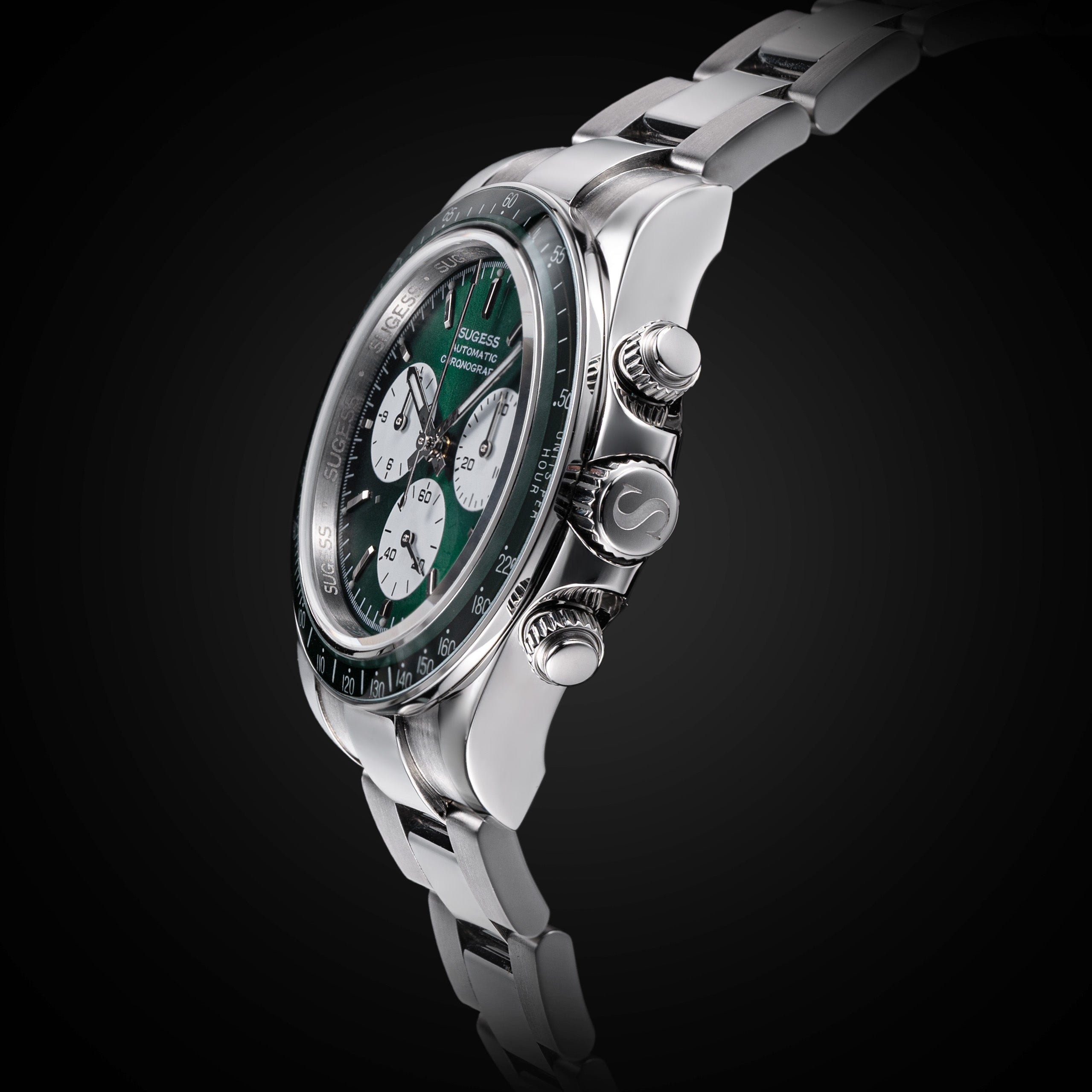 Seestern S473 Automatic Chronograph Sapphire Bezel Green Dial