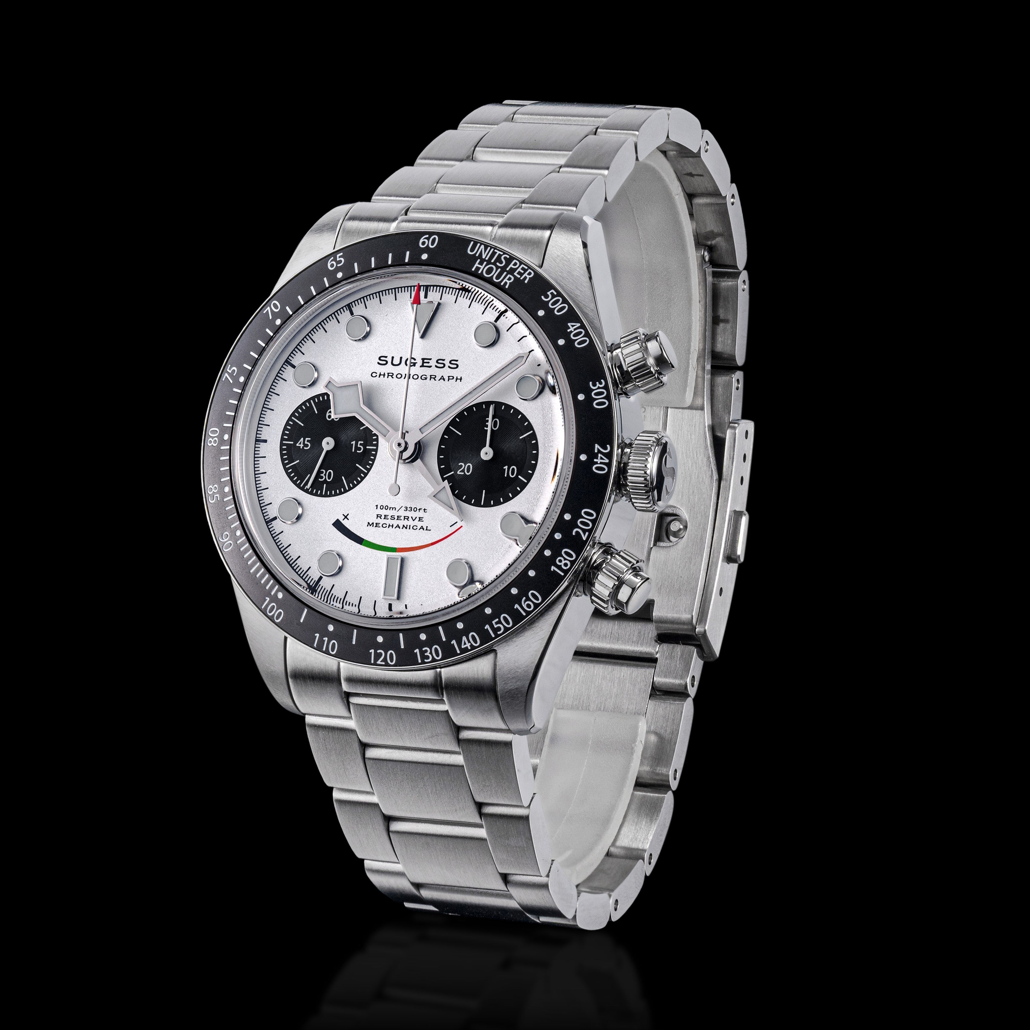 Chrono Heritage S475 Chronograph Power Reserve Smile White Panda Dial