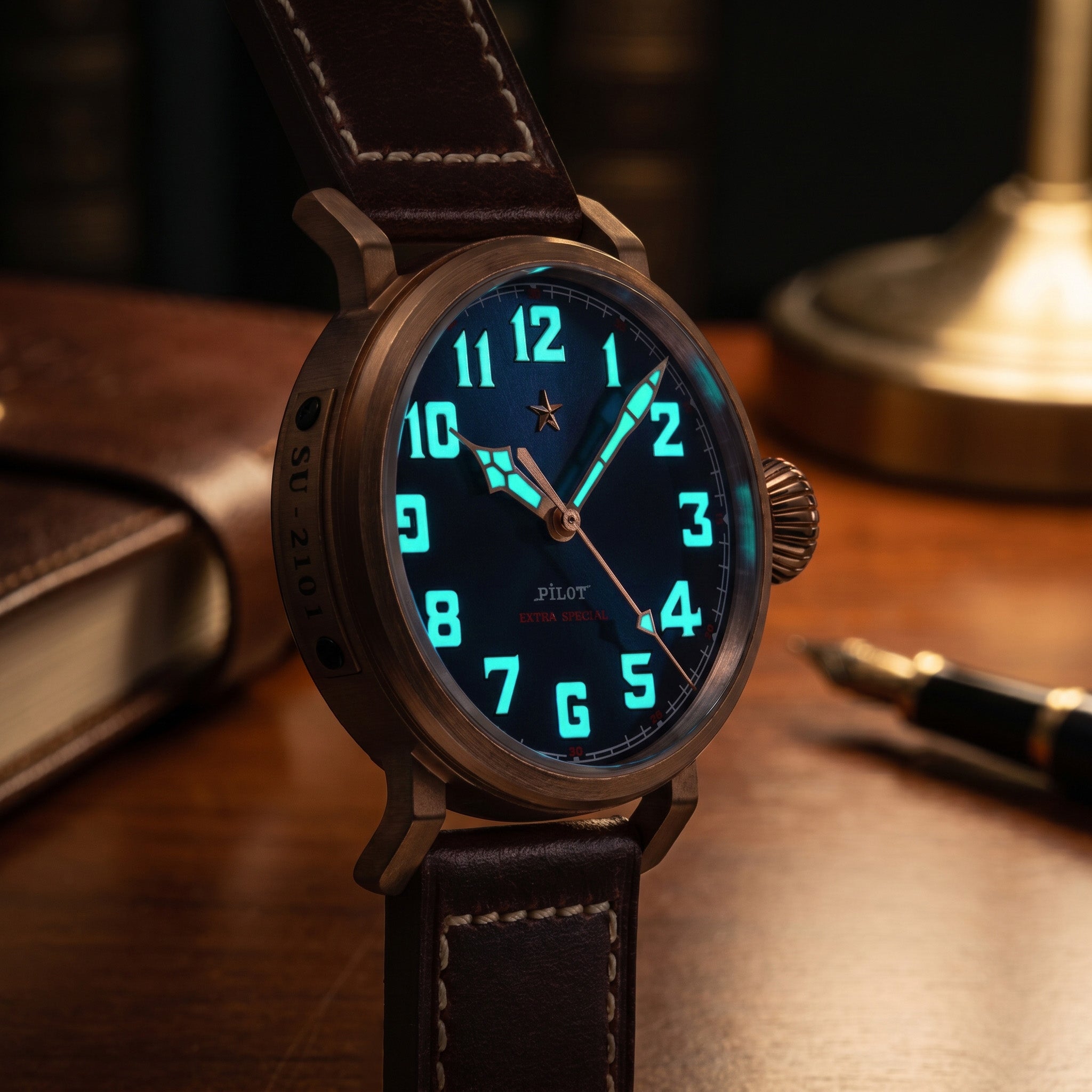 Sugess Pilot Master Genuine Seagull ST2130 CuSn8 Bronze Watch 1963
