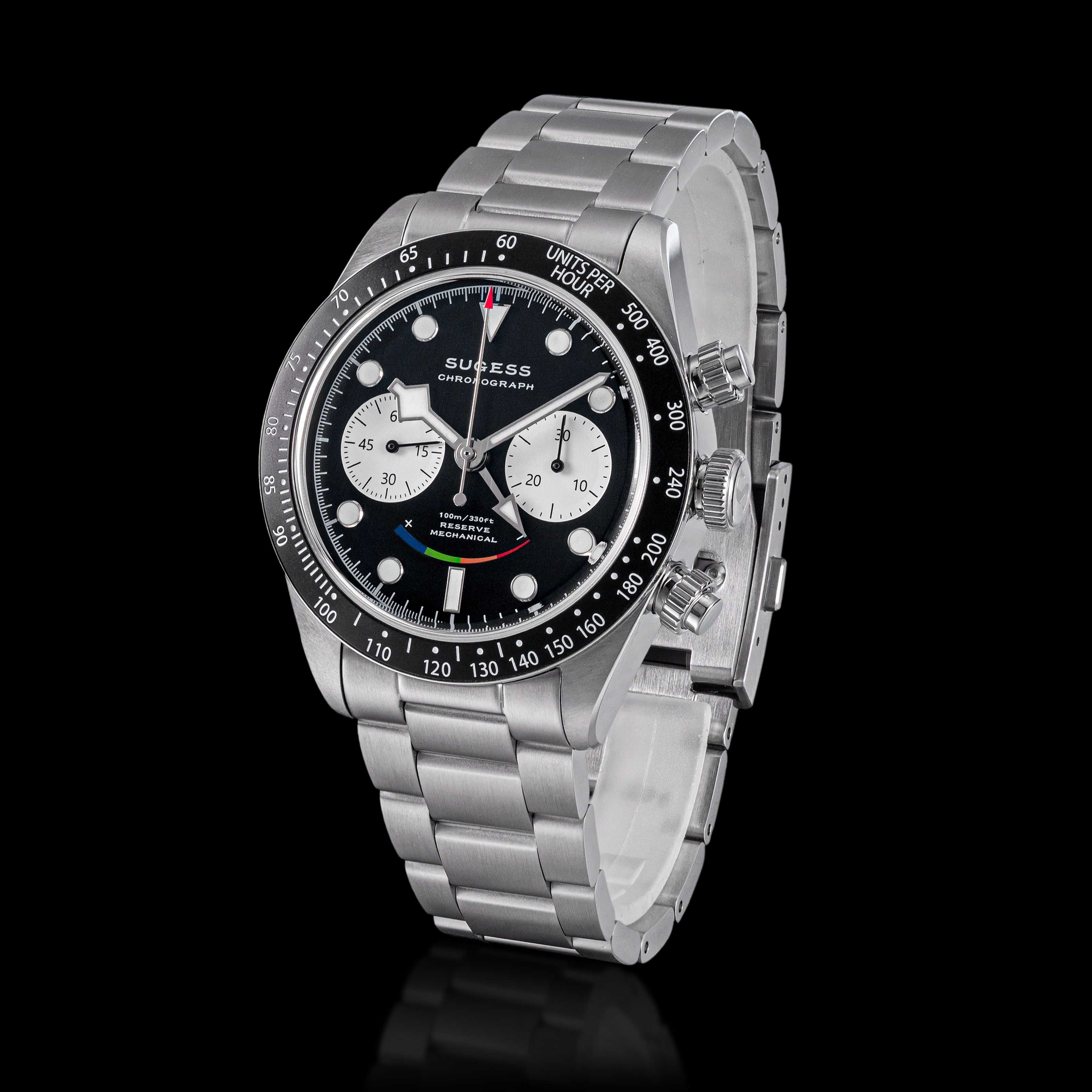 Chrono Heritage S475 Chronograph Power Reserve Smile Black Panda Dial