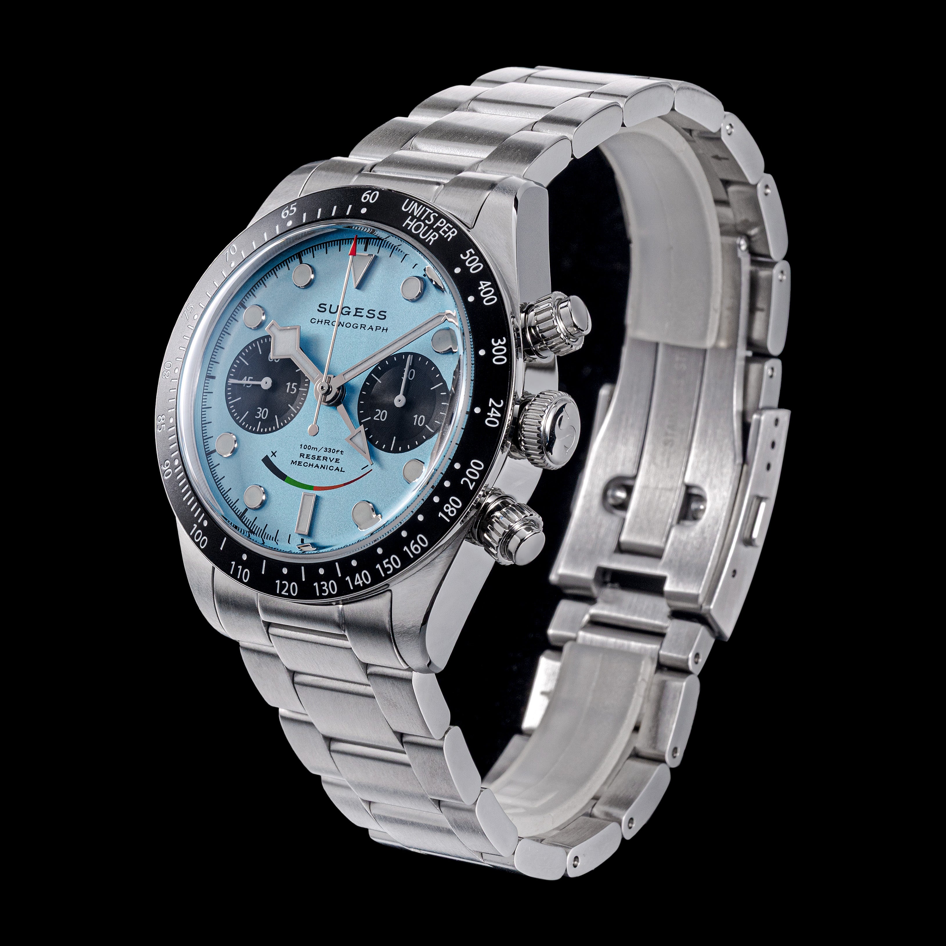 Chrono Heritage S475 Chronograph Power Reserve Smile Light Blue Panda
