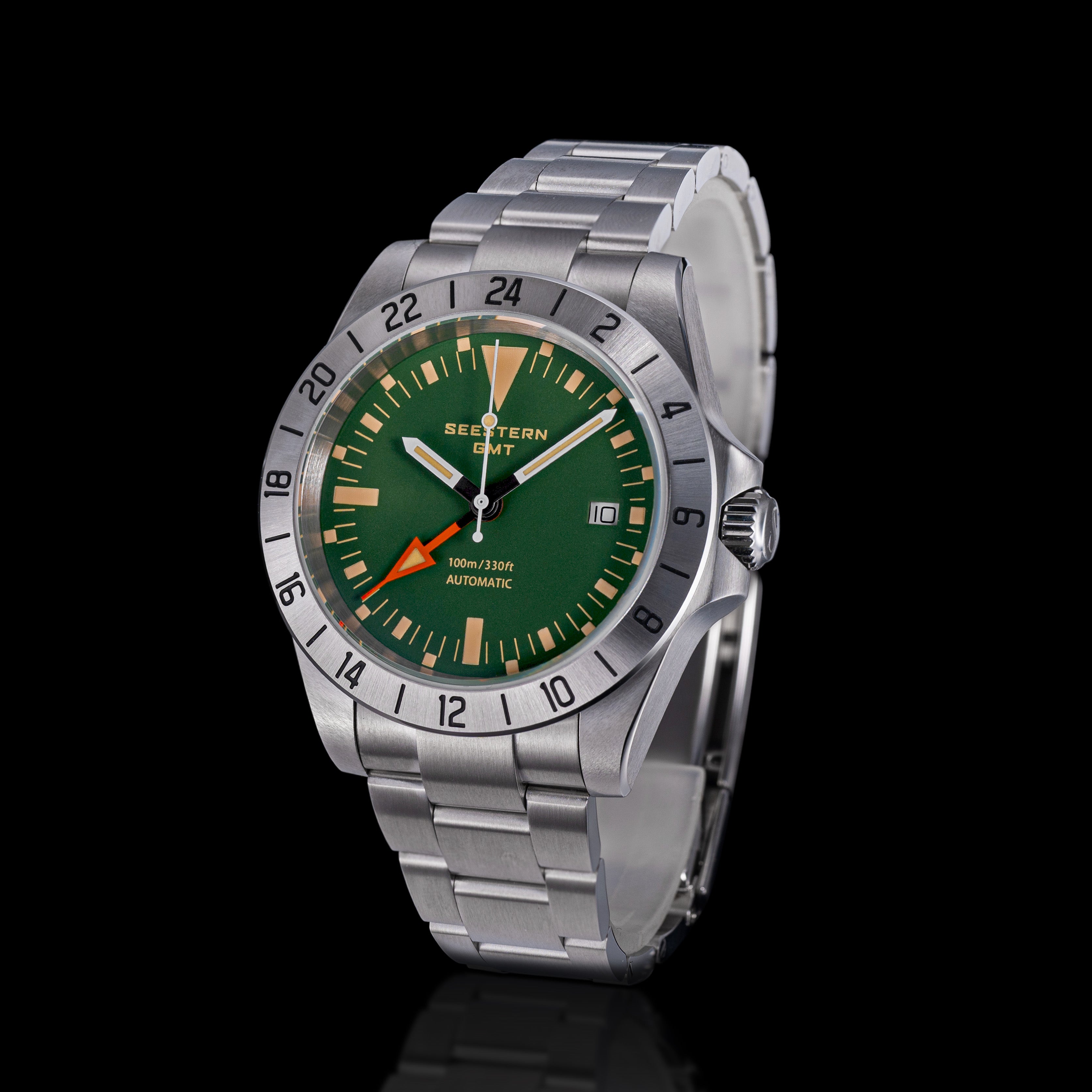 Seestern Heritage S436-2 BB Green Dial GMT Automatic