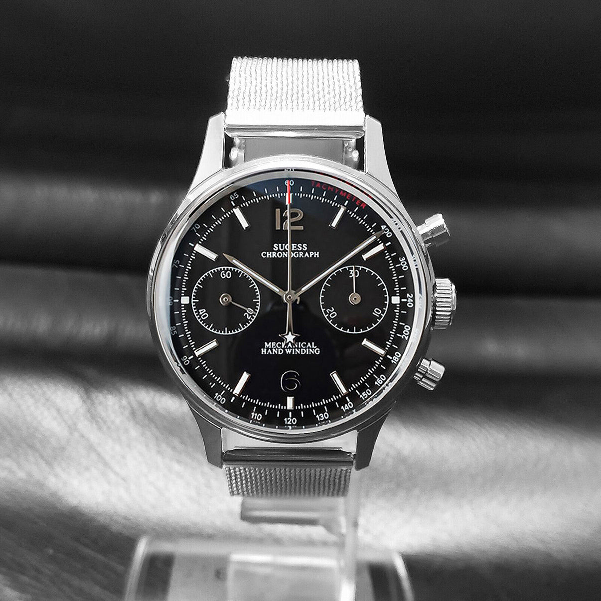 Sugess Panda Chronograph Watch Swan-Neck Precision Model