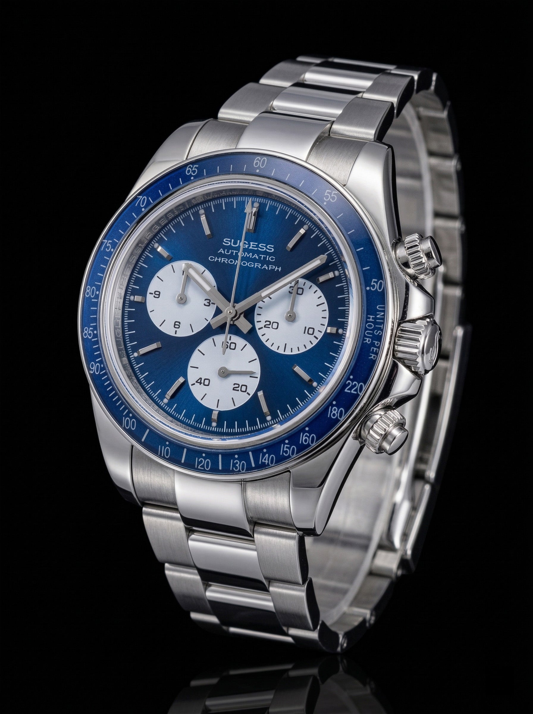 Seestern S473 Automatic Chronograph Sapphire Bezel Blue Dial