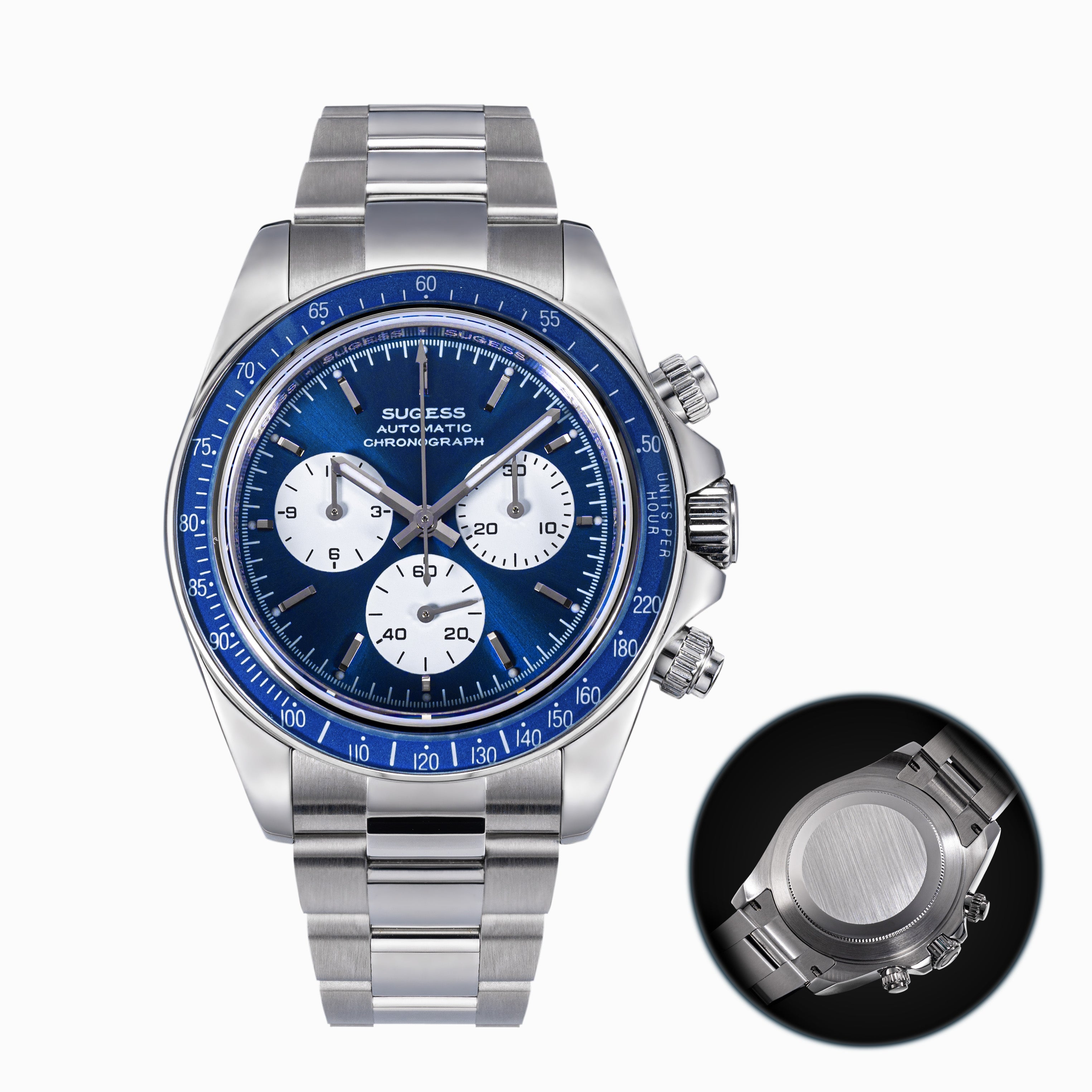 時計 SEESTERN automatic Seestern S473 Automatic Chronograph Sapphire Bezel Blue Dial
