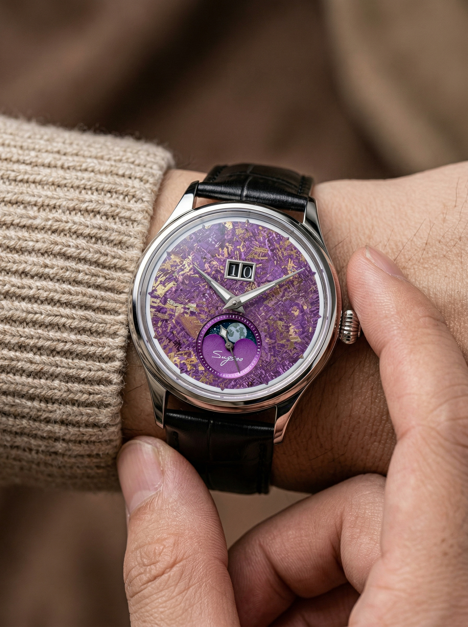 月光姫（ムーンマスター）S29 MoonPhase Master S452 Stainless-Steel White Dial Black Strap