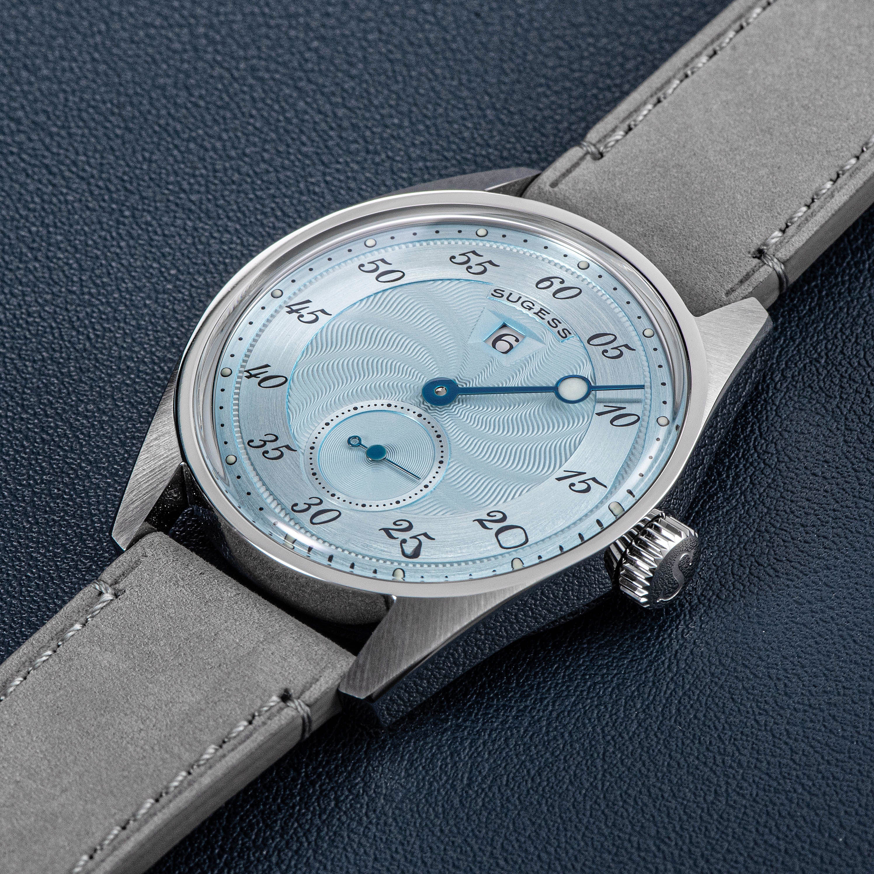 Automatic S451-1 Light Blue Dial Jumping Hour One Pointer Stainless St