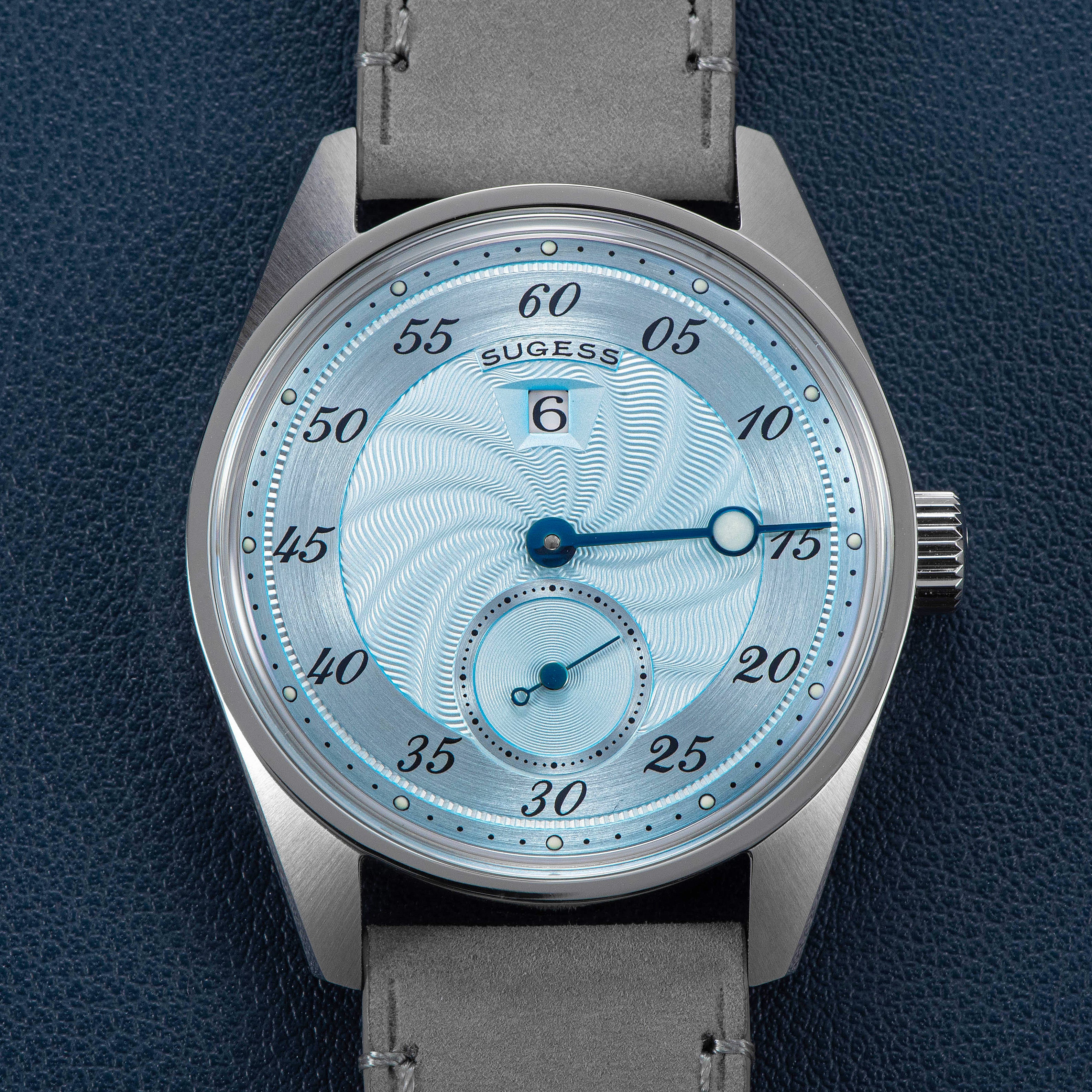 Automatic S451-1 Light Blue Dial Jumping Hour One Pointer Stainless St
