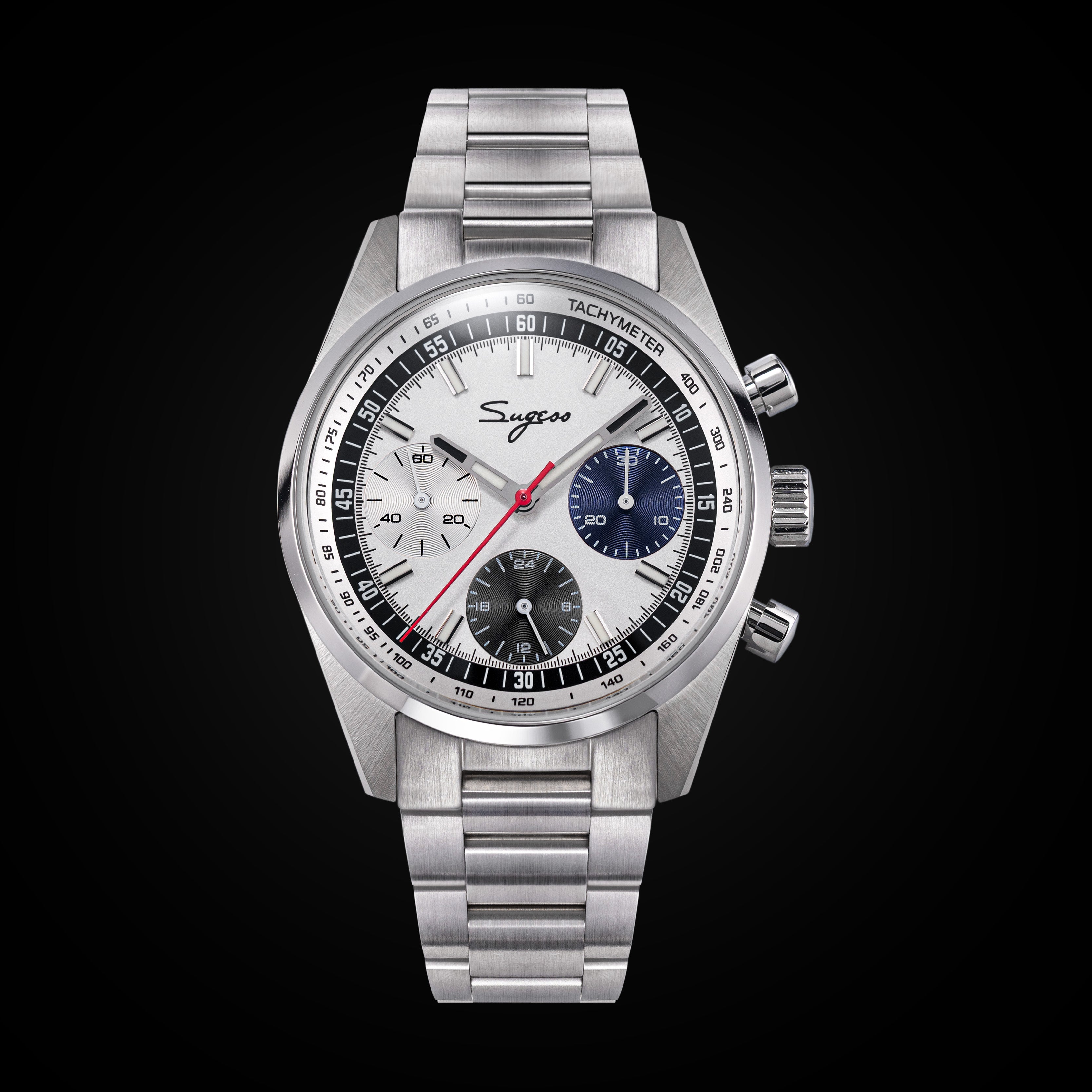 Sugess S465 Chronograph Stainless Steel Special Dial Silver Hand