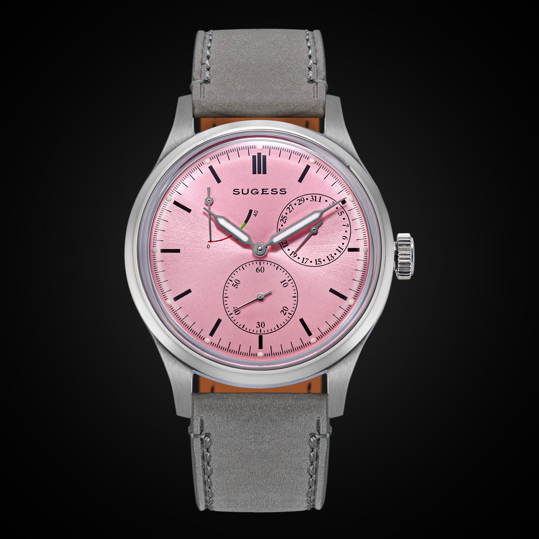 Sugess S458 Pink Dial Stainless-Steel Automatic