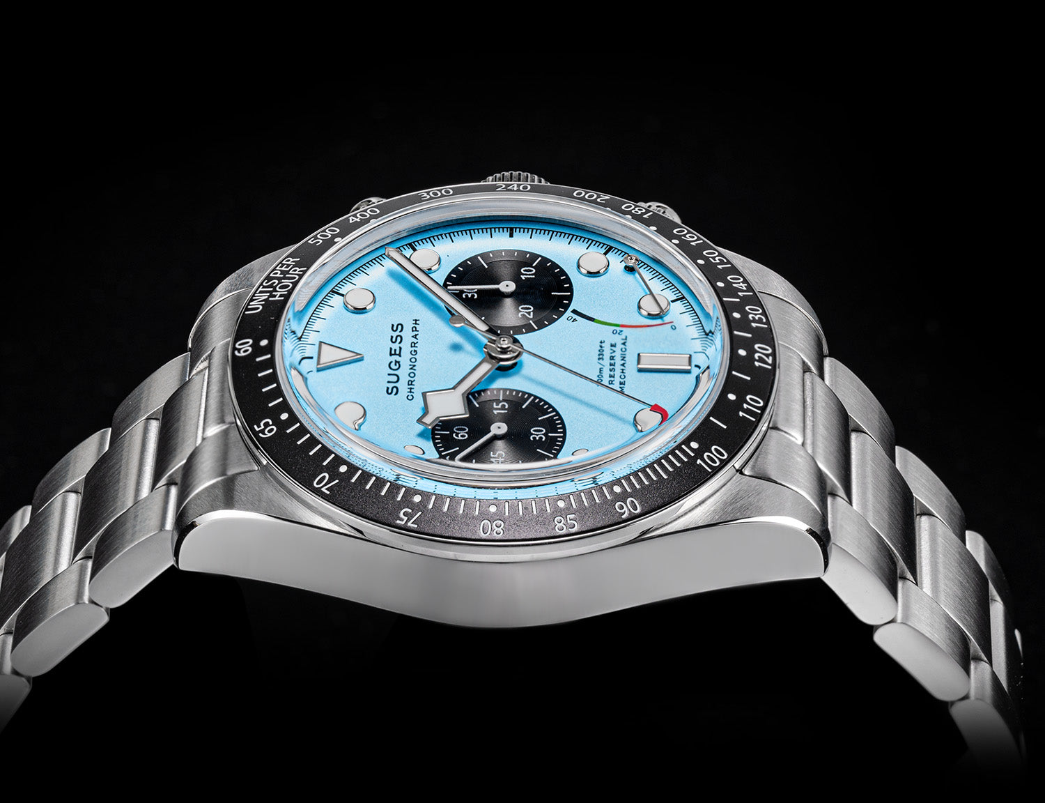 Chrono Heritage S457 Chronograph Power Reserve Light Blue Panda Dial