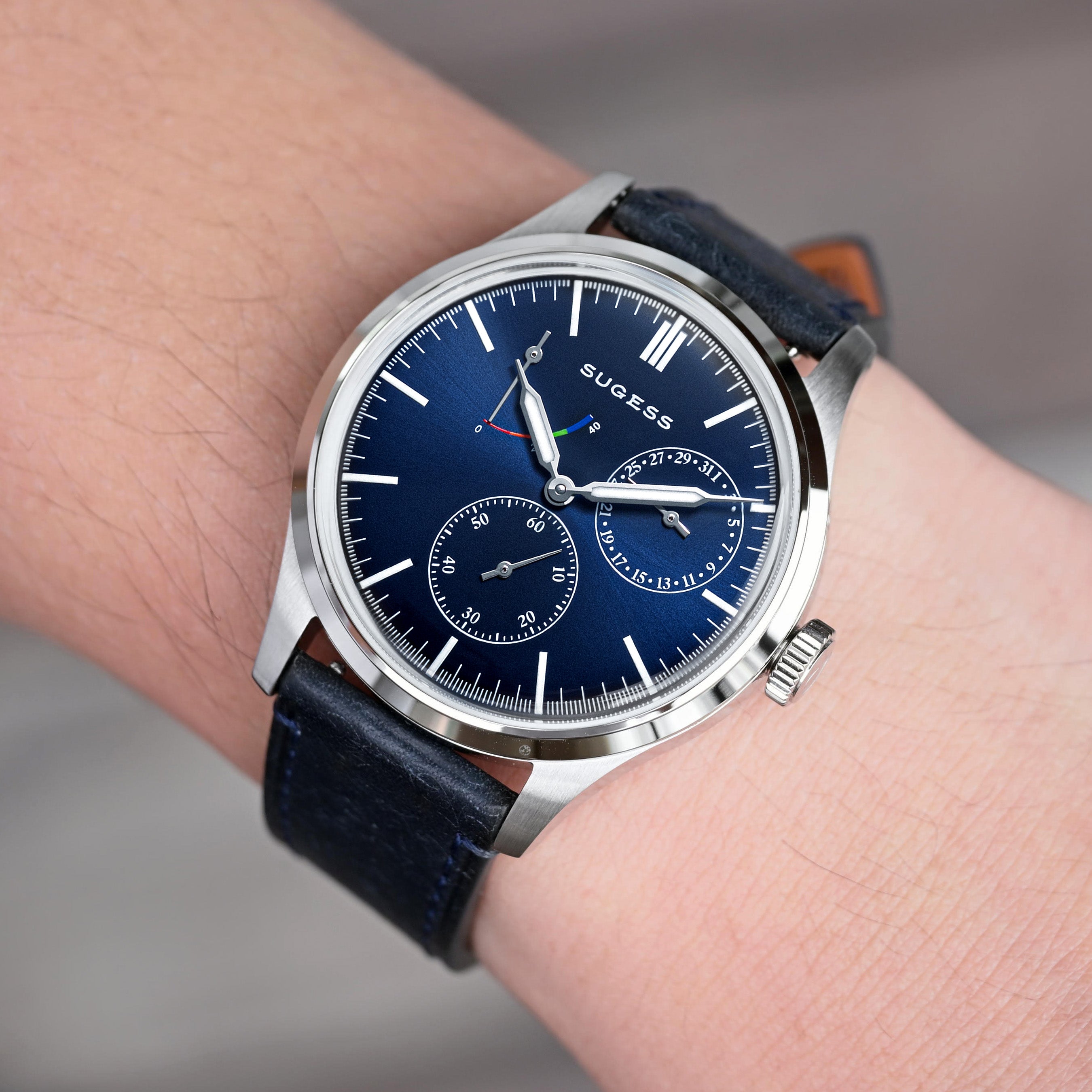 Sugess S458 Deep Blue Dial Stainless-Steel Automatic