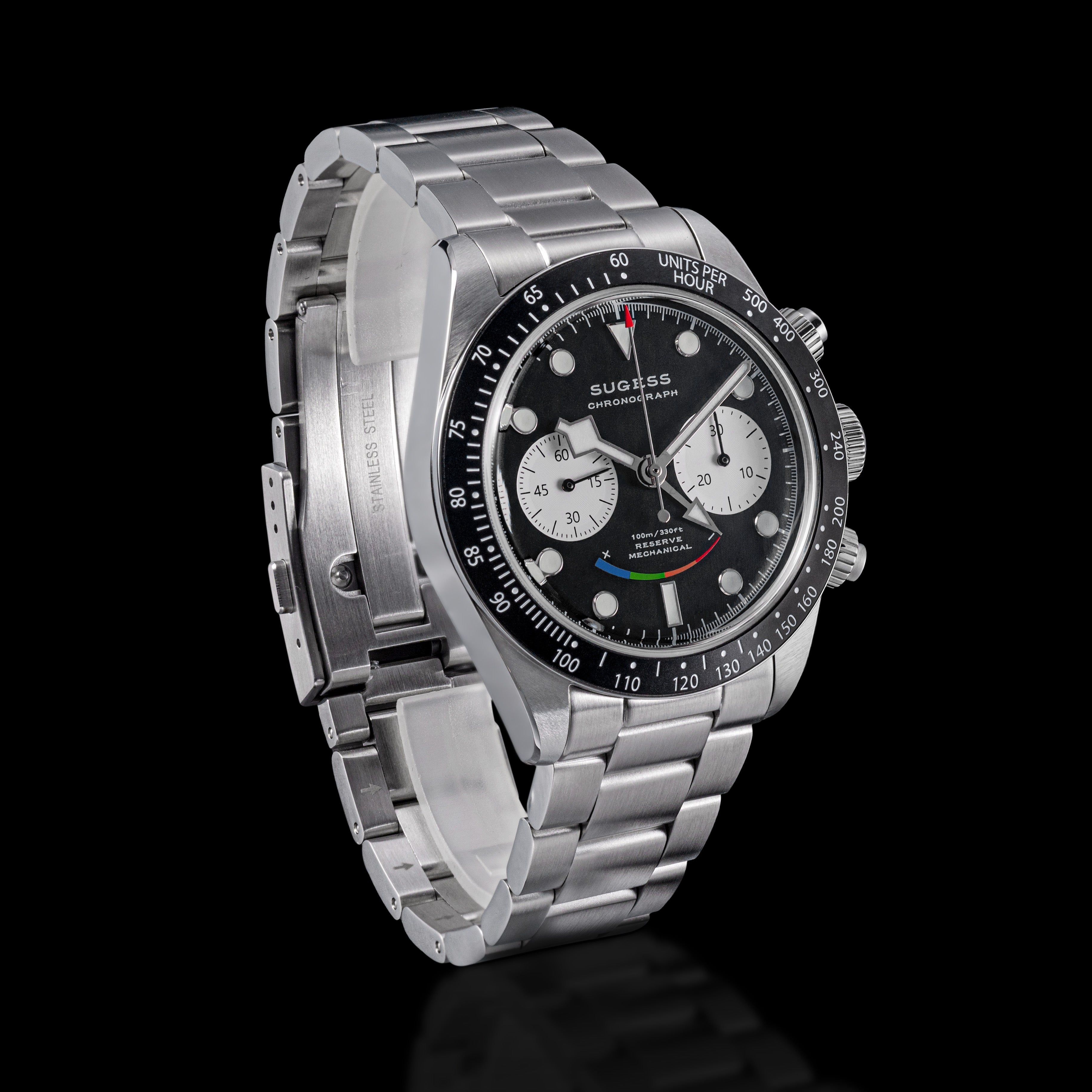 Chrono Heritage S475 Chronograph Power Reserve Smile Black Panda Dial
