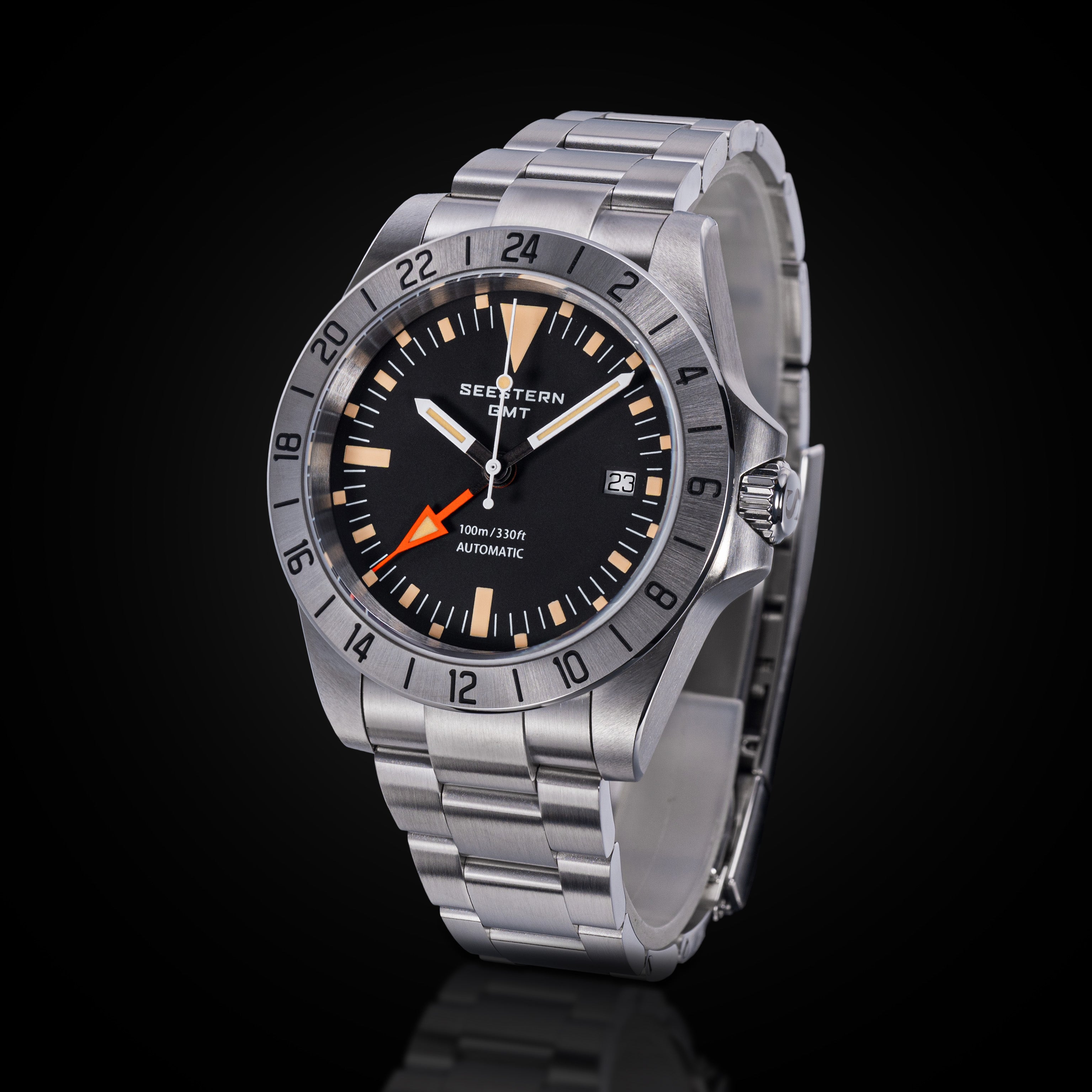 Seestern Heritage S436-2 BB Black Dial GMT Automatic