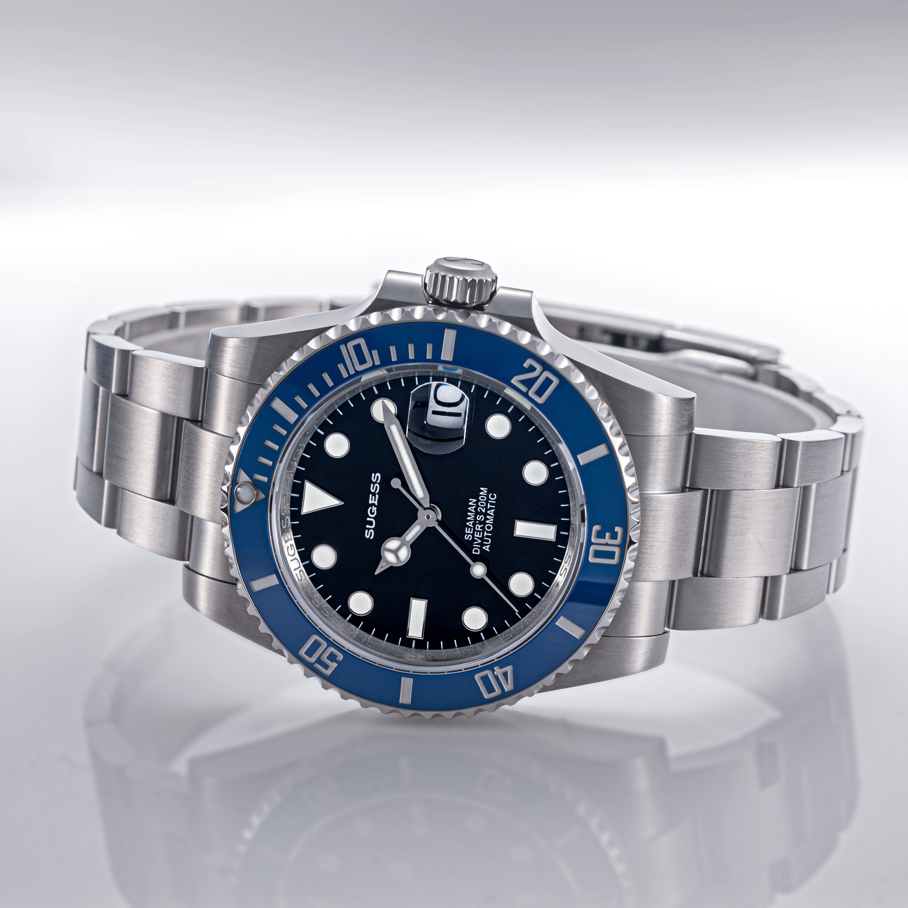 Ocean Star S421 SU116610LB Black Dial Blue Bezel (Seagull ST2130 movem